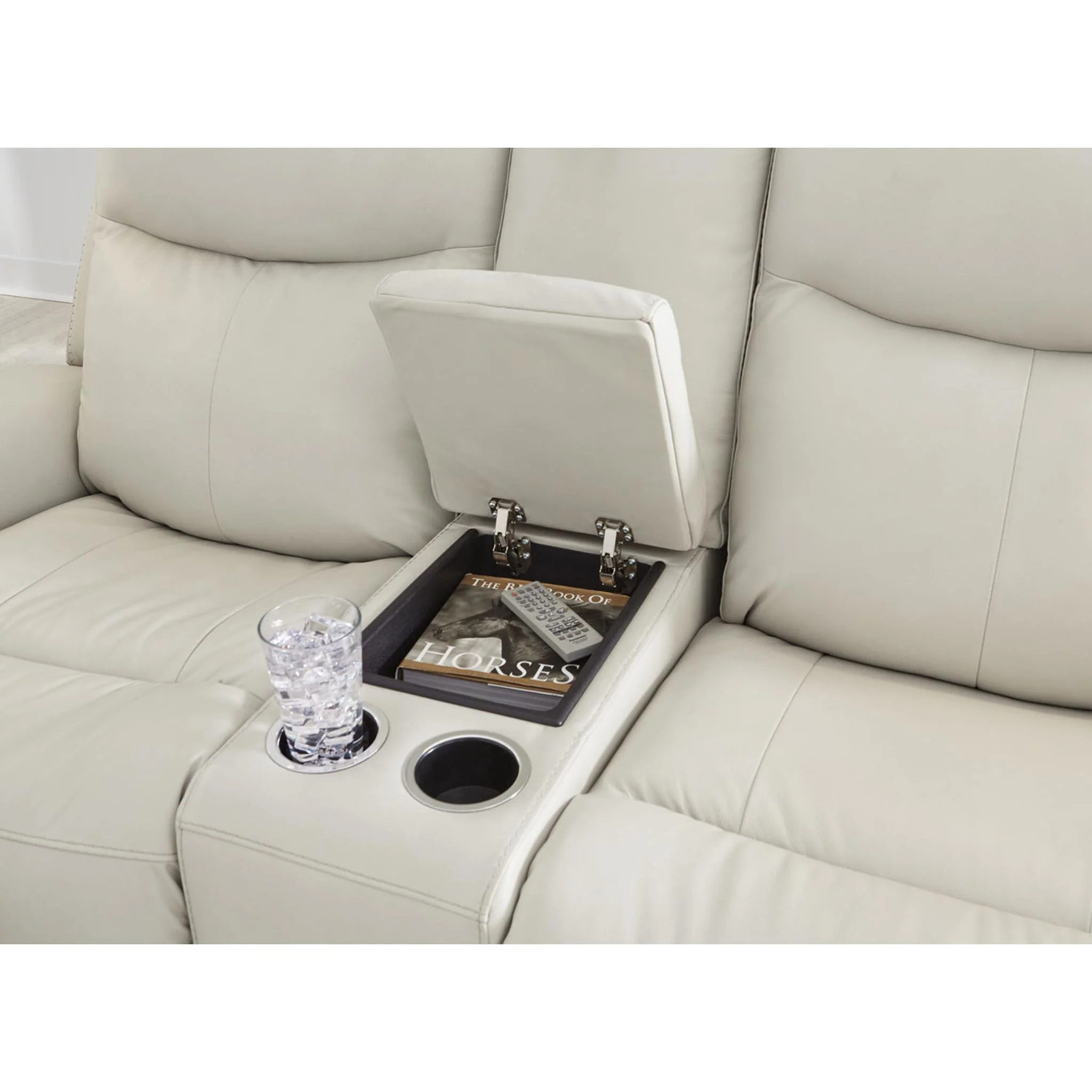 Mindanao Power Reclining Loveseat Console with Headrest - Coconut - Image 13
