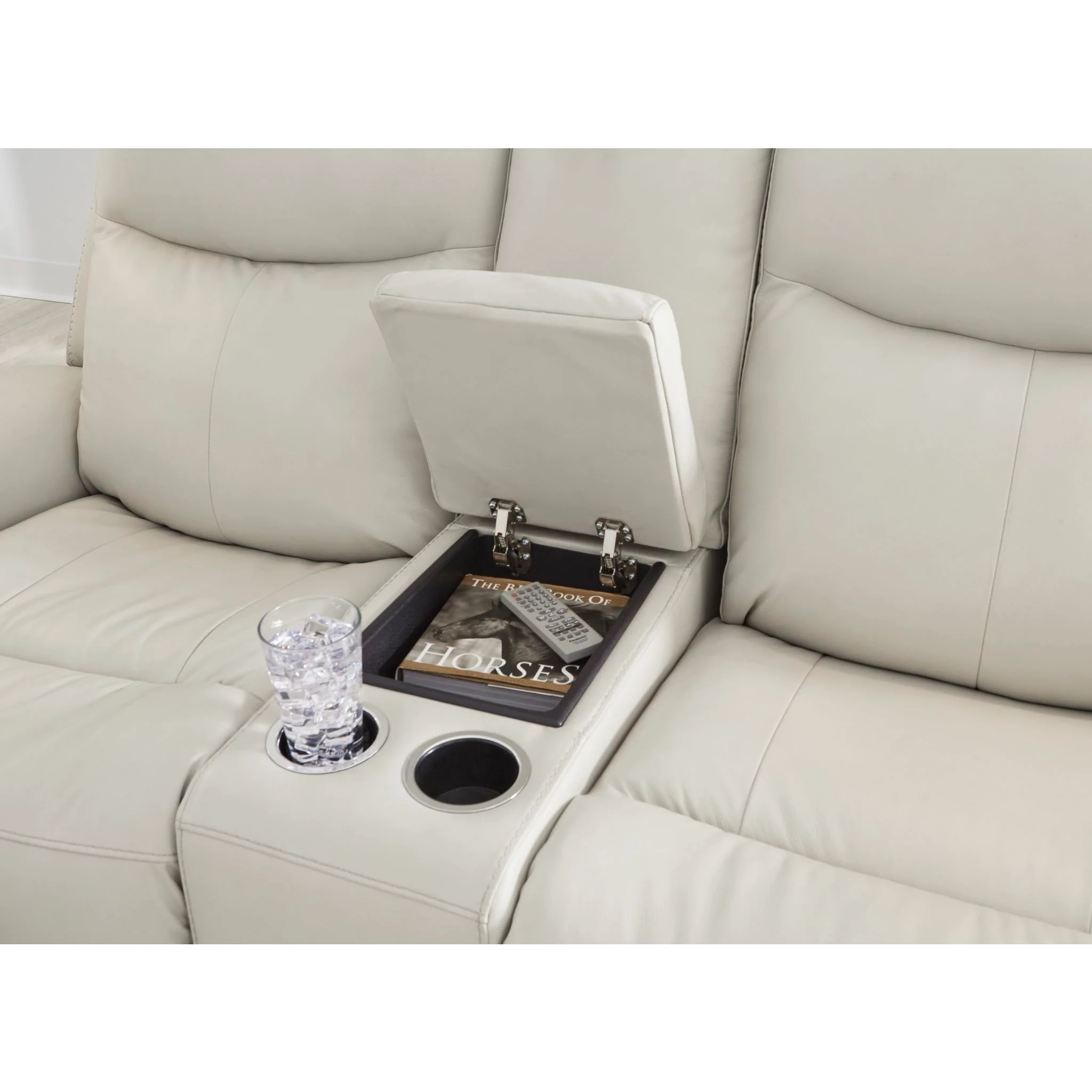 Mindanao Power Reclining Loveseat Console with Headrest - Coconut - Image 6