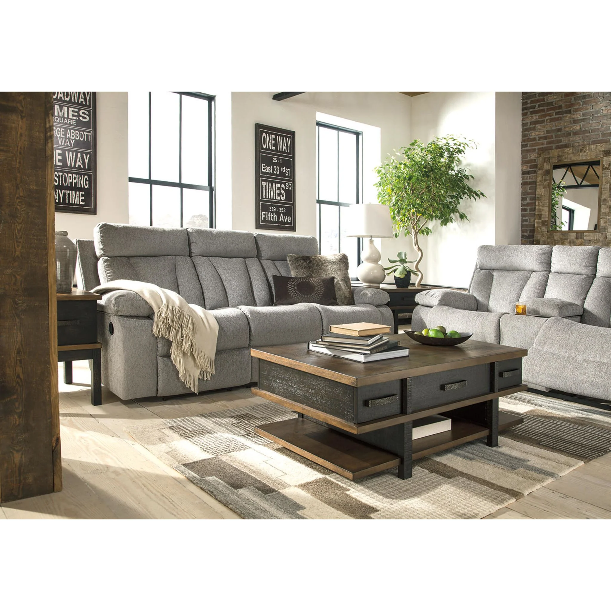 Mitchiner Reclining Loveseat with Console - Fog - Image 13
