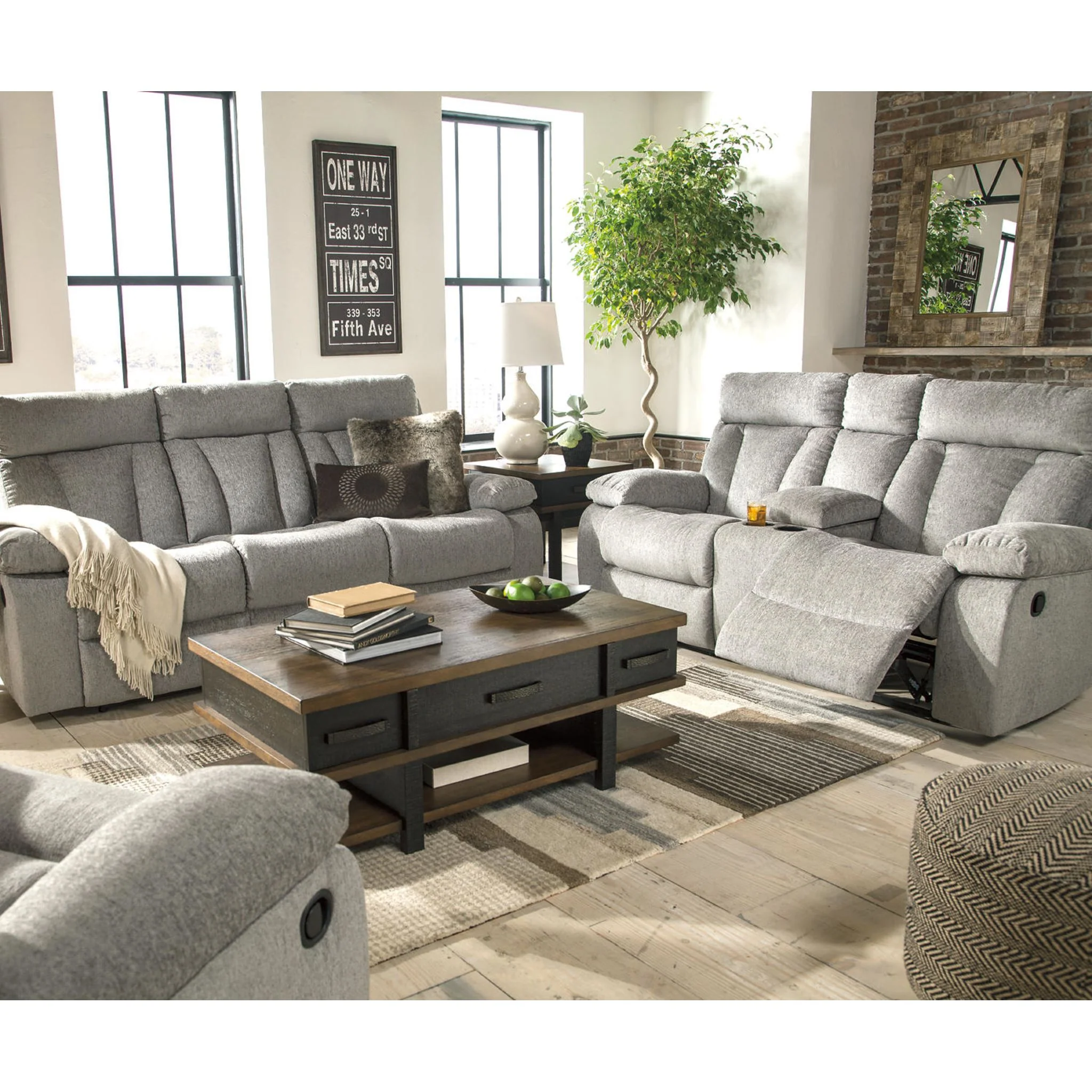 Mitchiner Reclining Loveseat with Console - Fog - Image 14