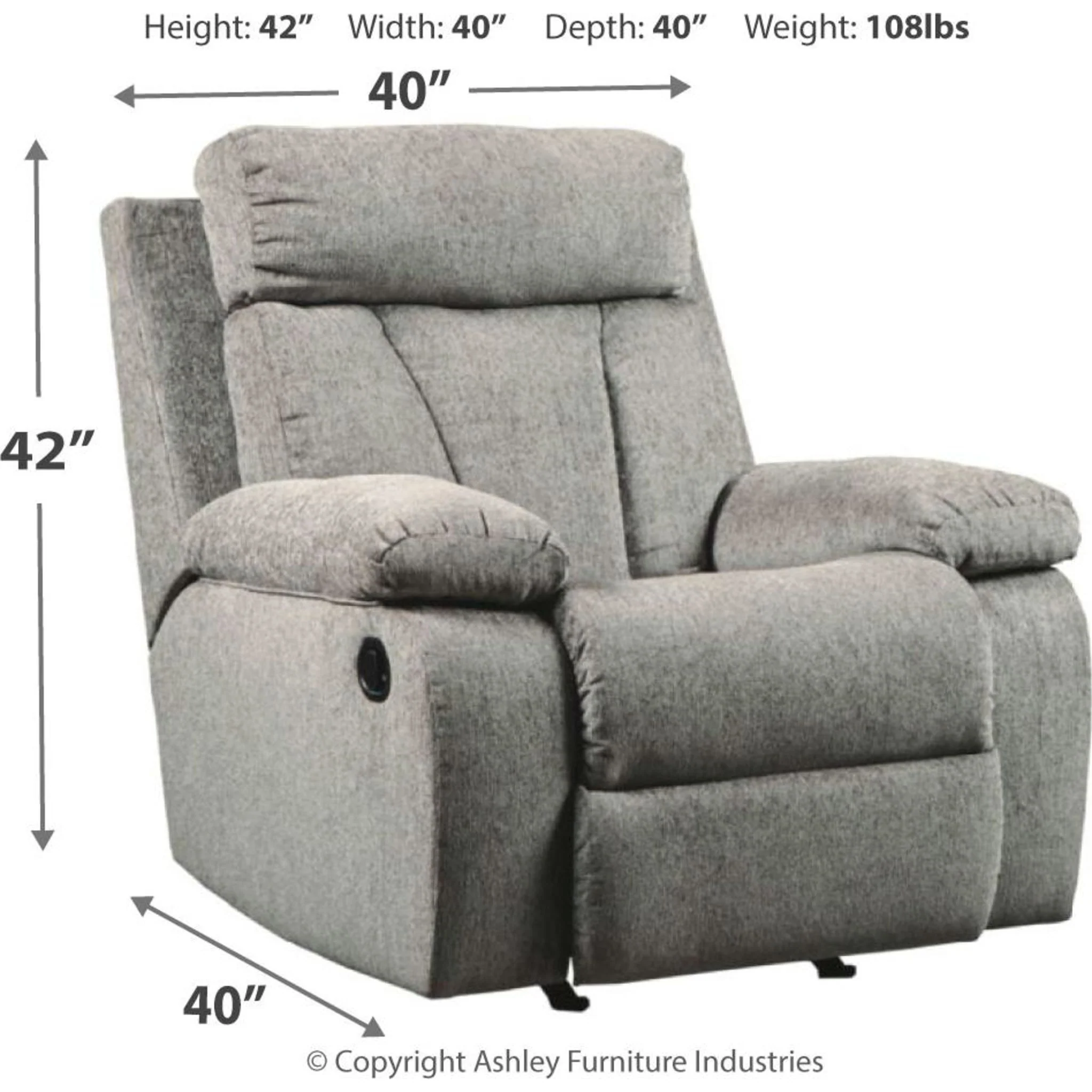 Mitchiner Rocker Recliner - Fog - Image 16