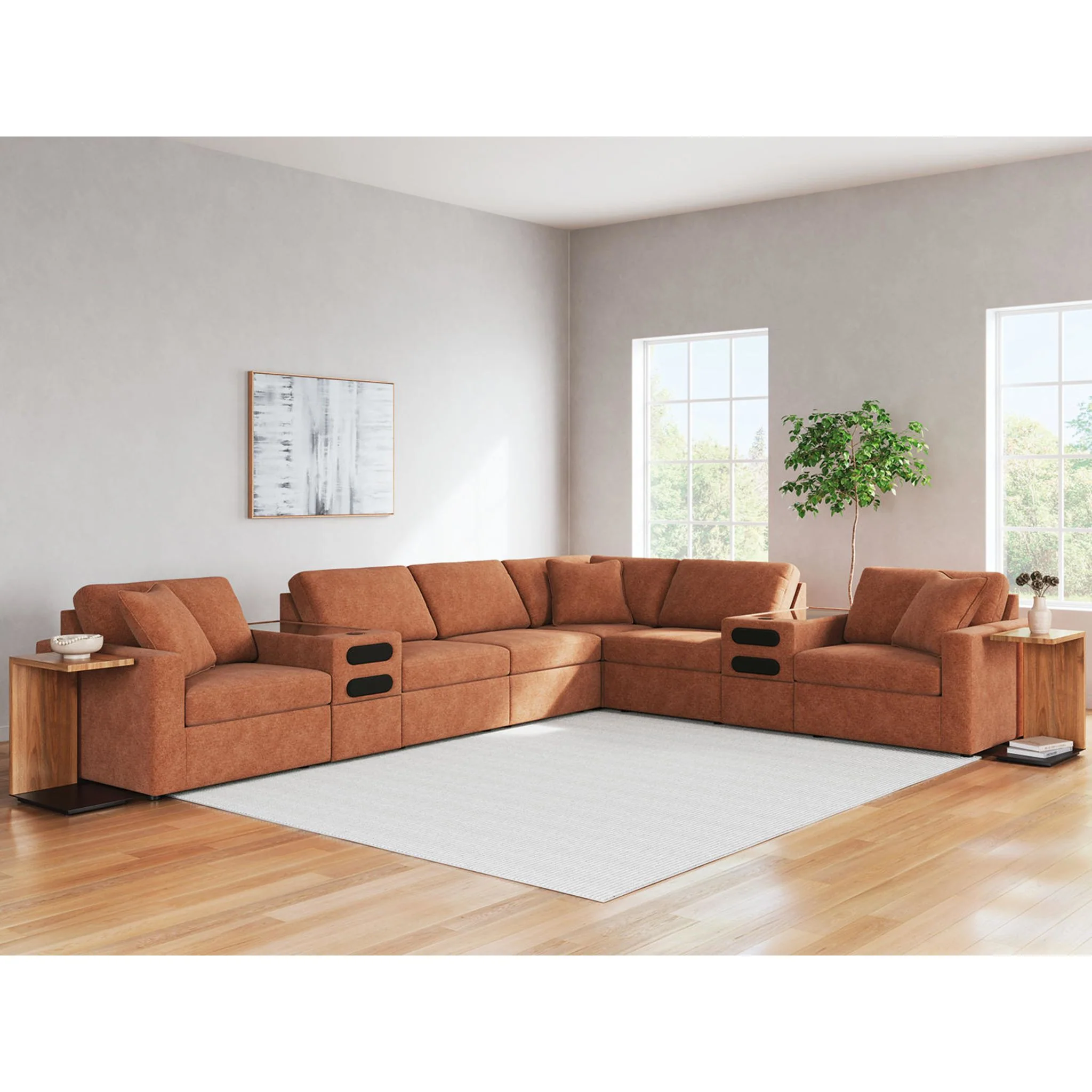 Modmax 8 Piece Modular Sectional with Audio Consoles - Image 2