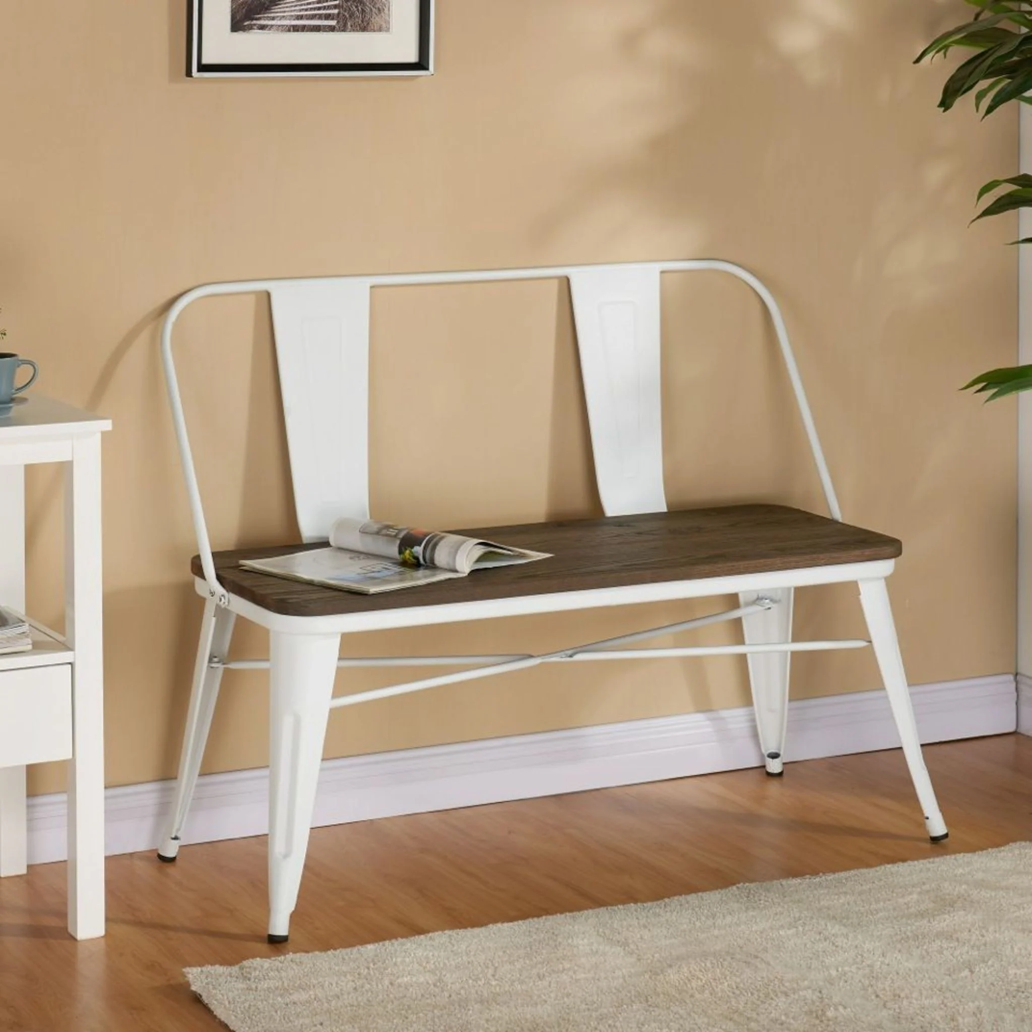Modus Bench - White/Brown - Image 3
