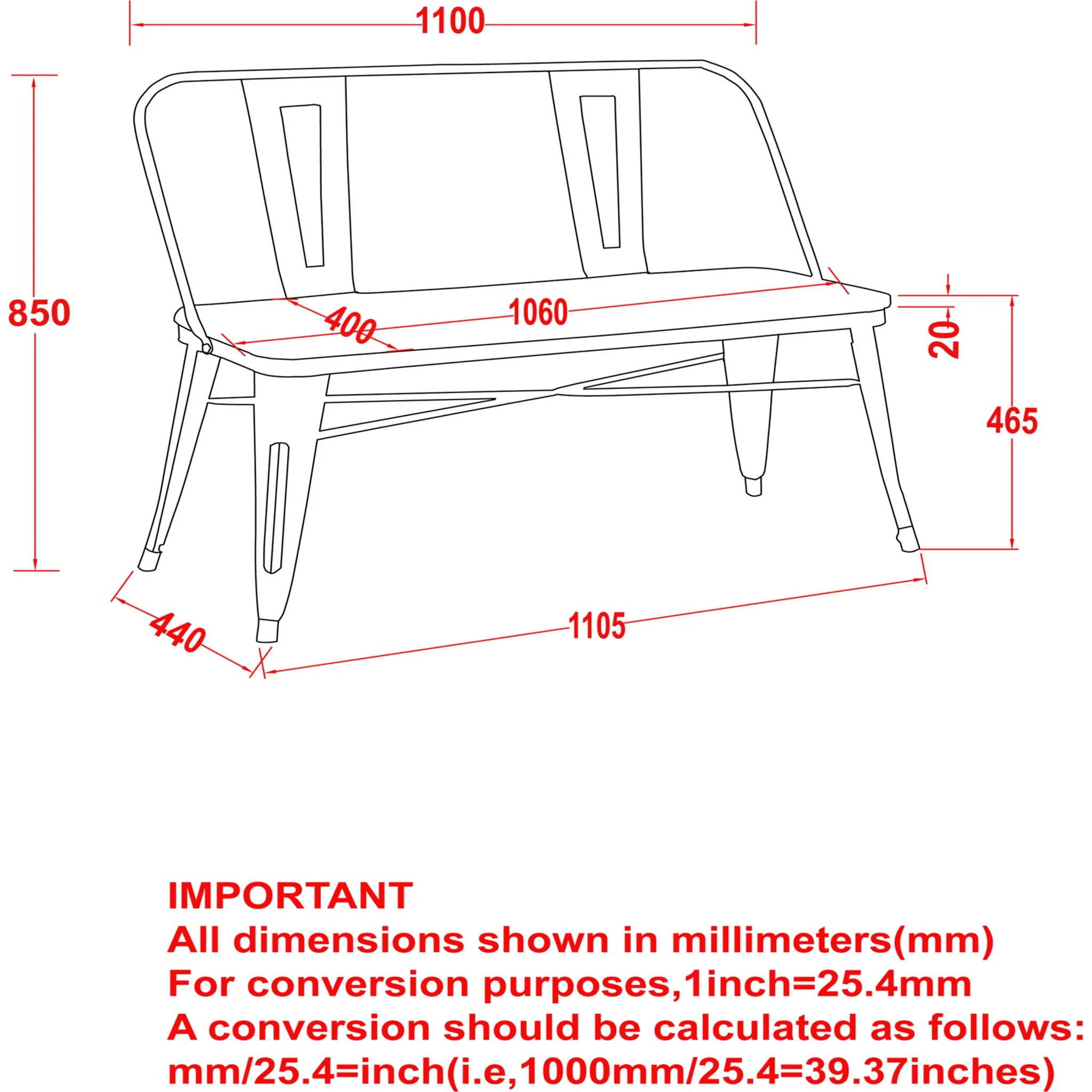 Modus Bench - White/Brown - Image 6