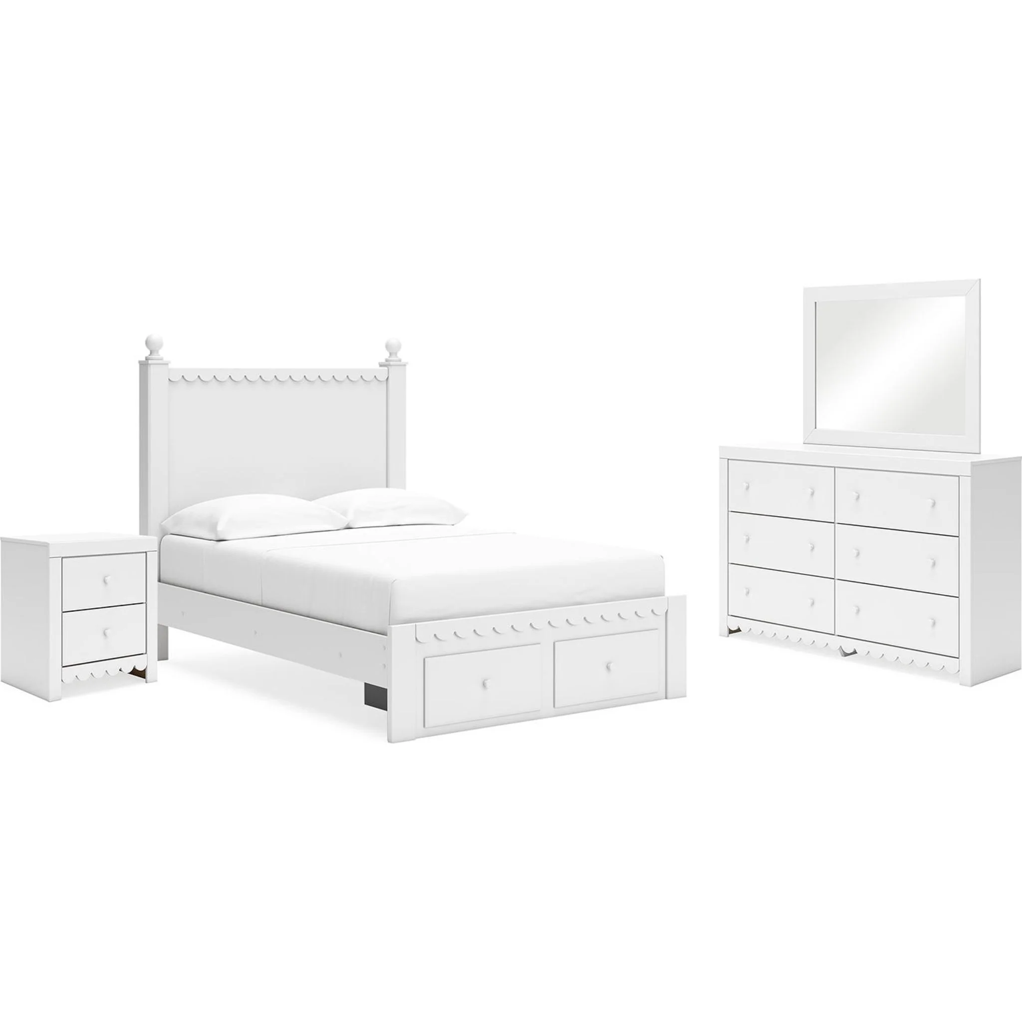 Mollviney 6 Piece Storage Bedroom - White - Image 23