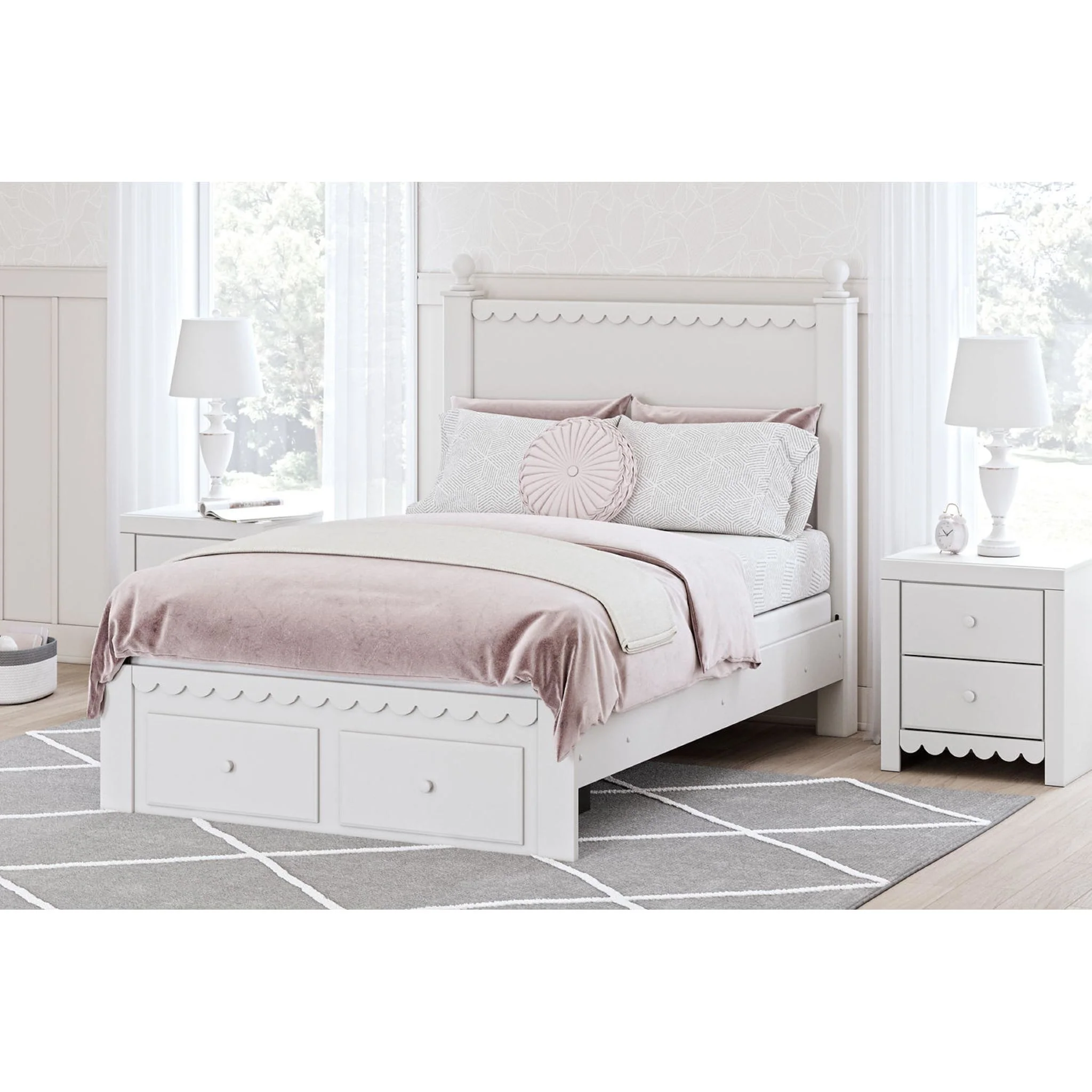 Mollviney 6 Piece Storage Bedroom - White - Image 37