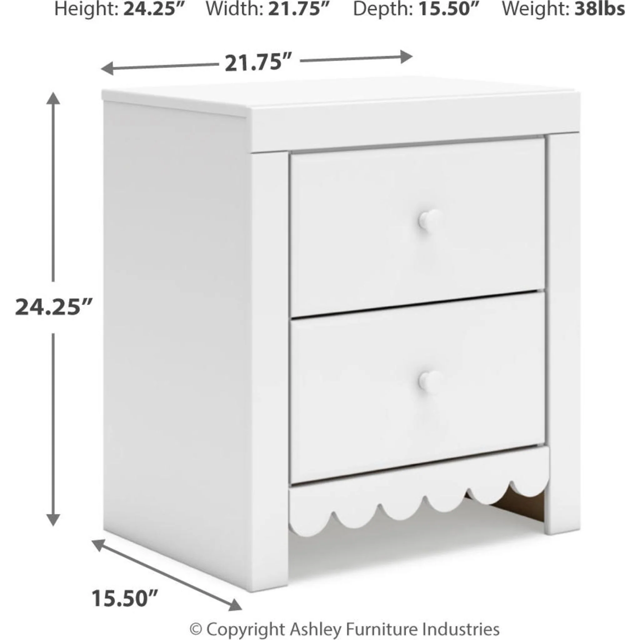 Mollviney Nightstand - White - Image 5