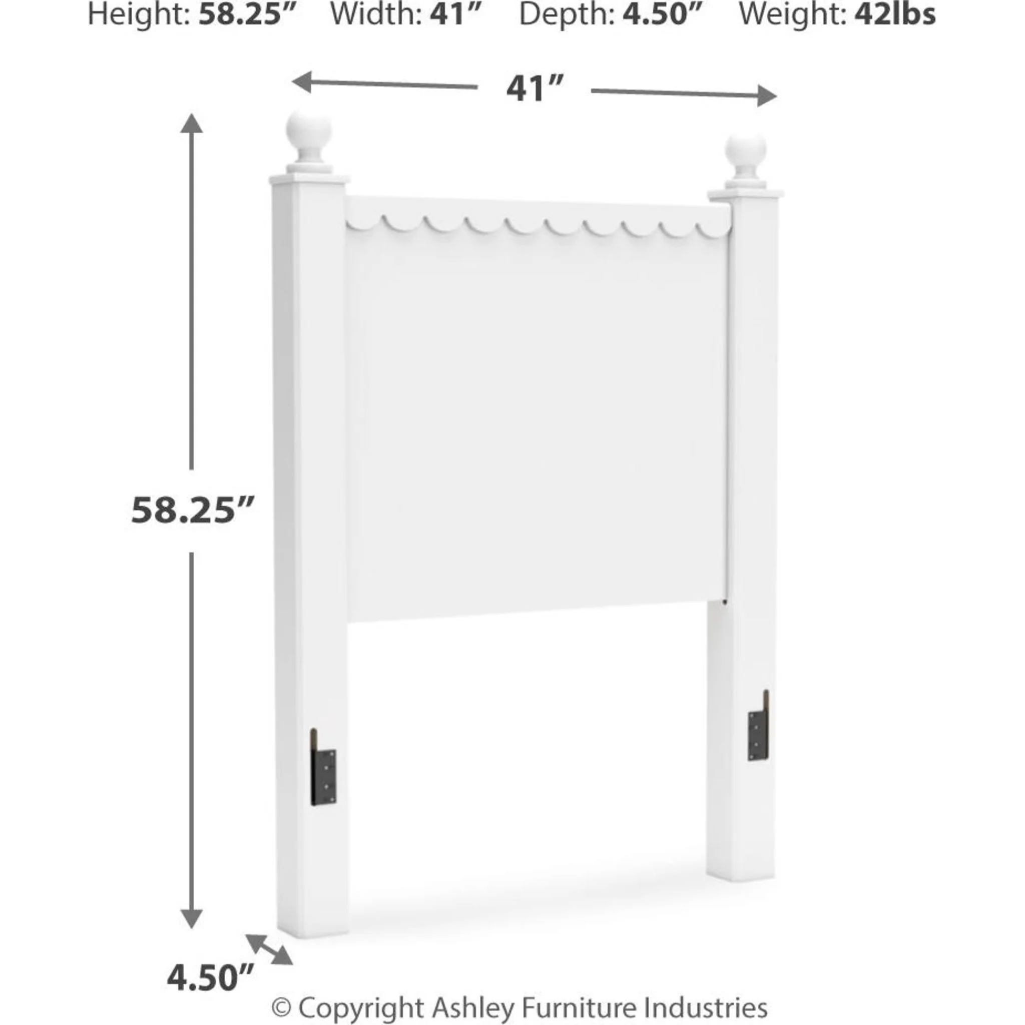 Mollviney Panel Headboard - White - Image 4