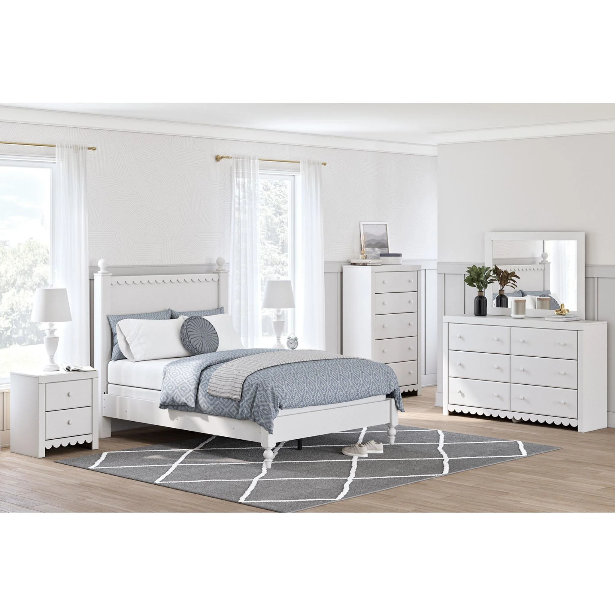 Mollviney Panel Bed - White - Image 28