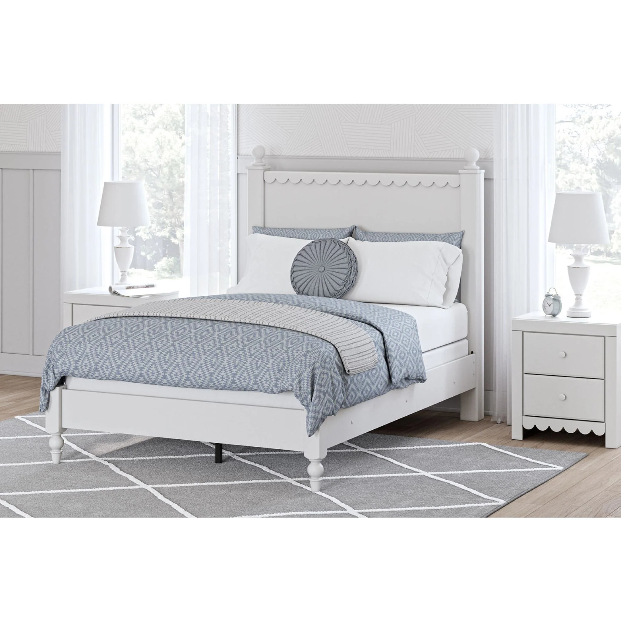 Mollviney Panel Bed - White - Image 36