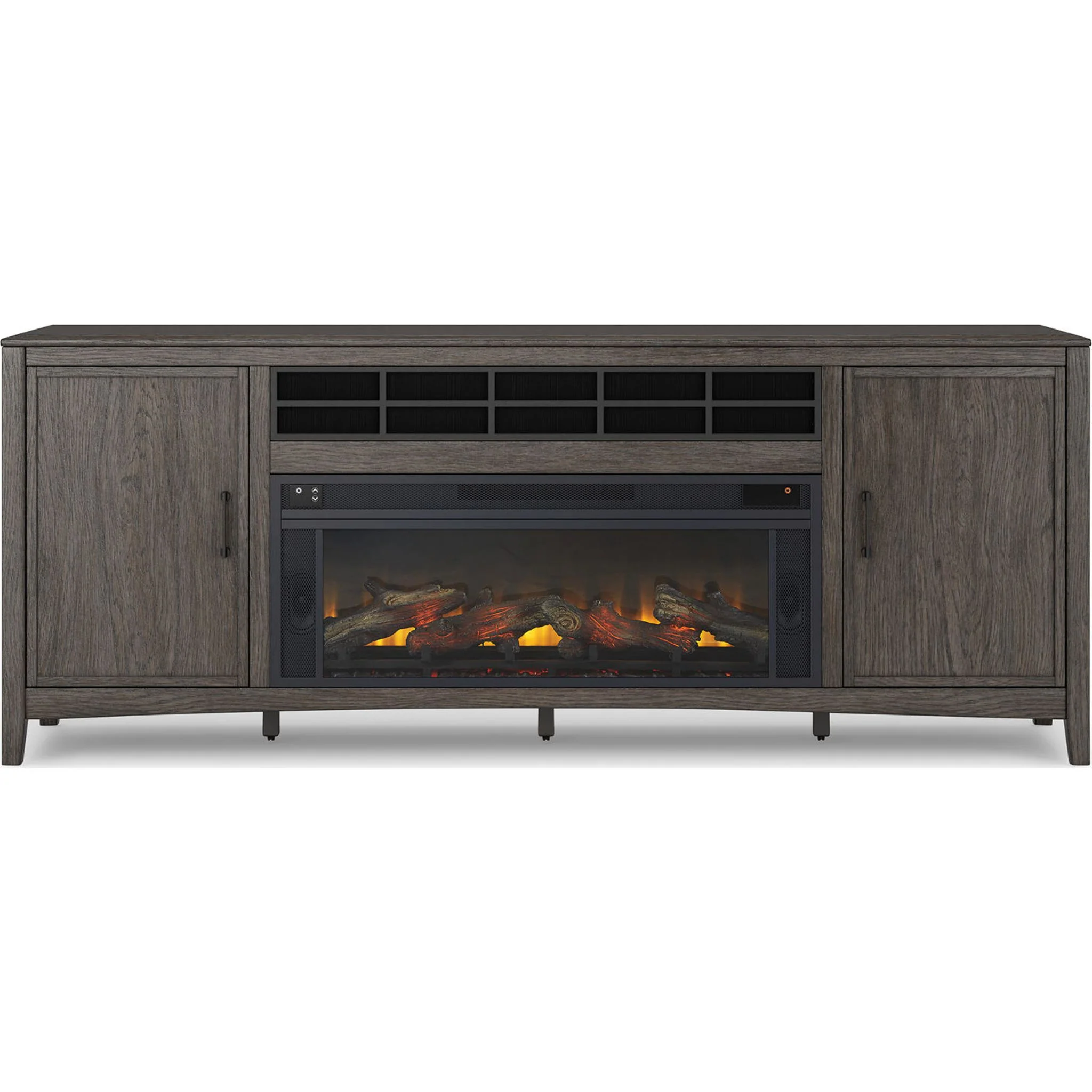 Montillan TV Stand with Fireplace - Grayish Brown - Image 6