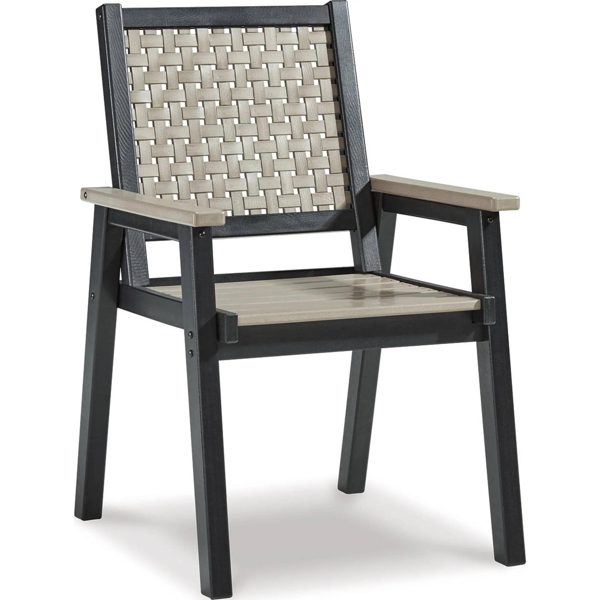 Mount Valley Outdoor Arm Chair (set of 2) - Driftwood/Black - Image 4