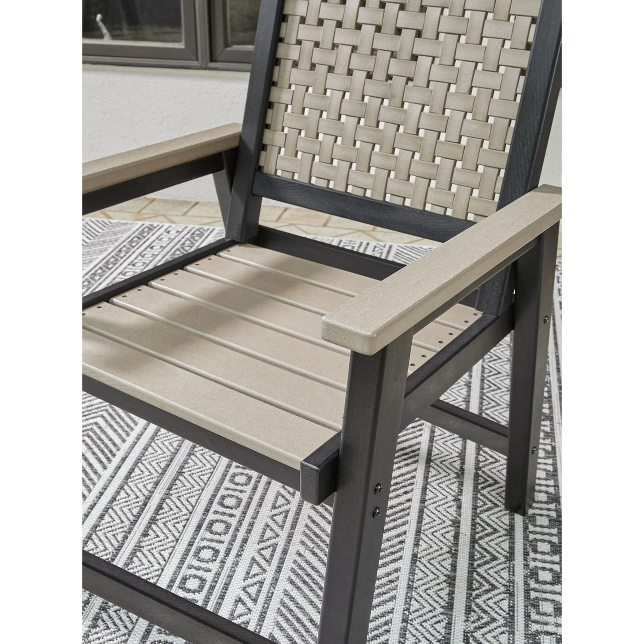 Mount Valley Outdoor Arm Chair (set of 2) - Driftwood/Black - Image 6
