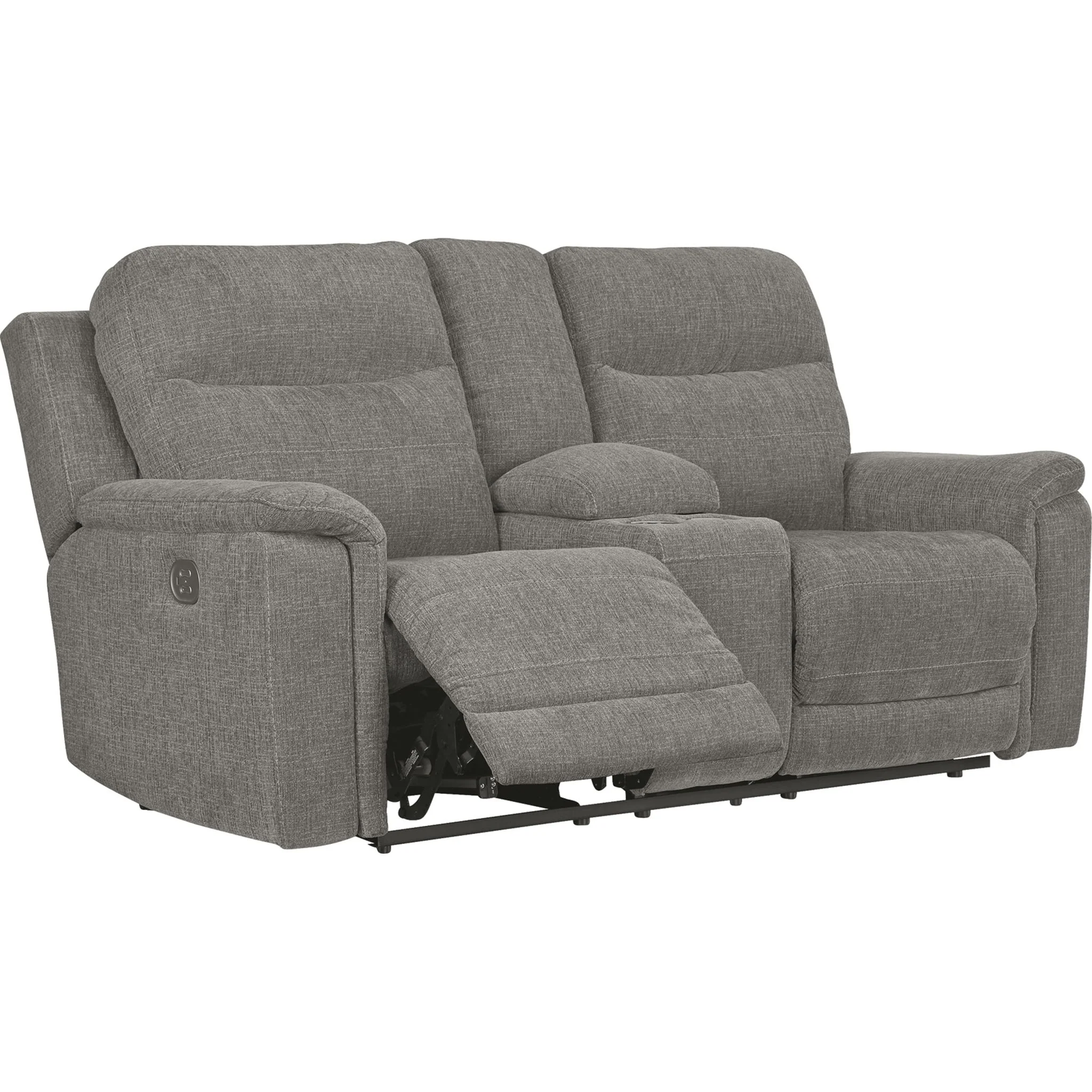 Mouttri Power Reclining Love with Power Headrest - Smoke - Image 4