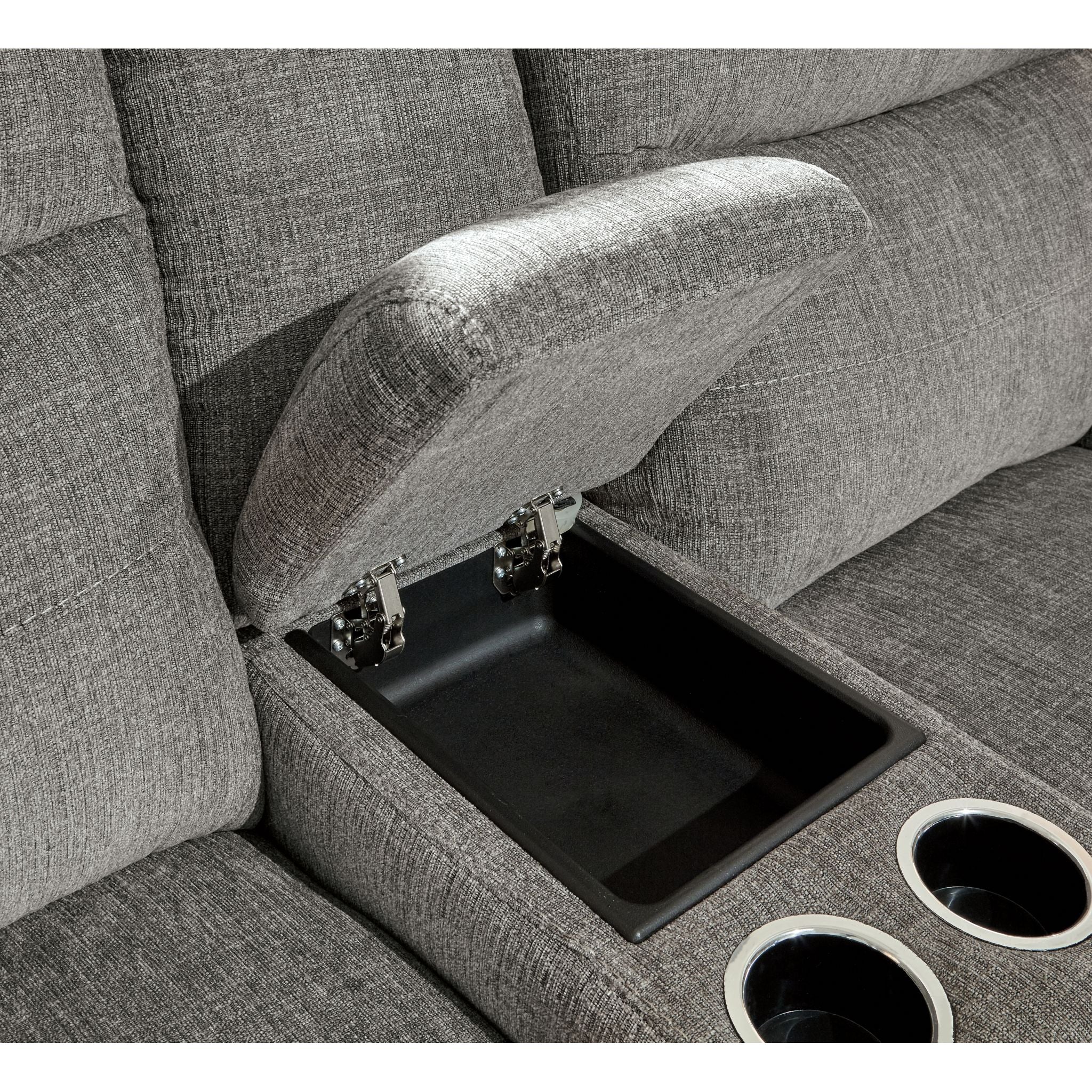 Mouttri Power Reclining Love with Power Headrest - Smoke - Image 5