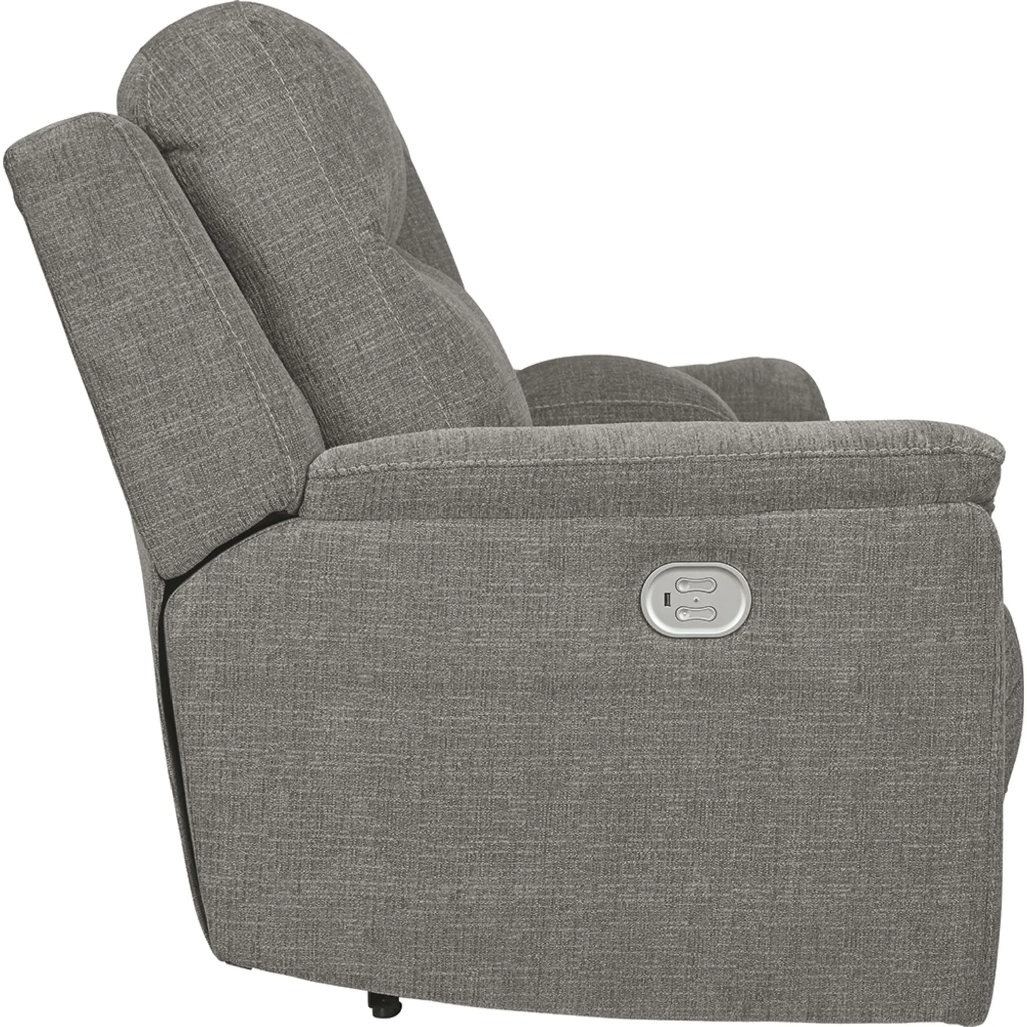 Mouttri Power Reclining Love with Power Headrest - Smoke - Image 6