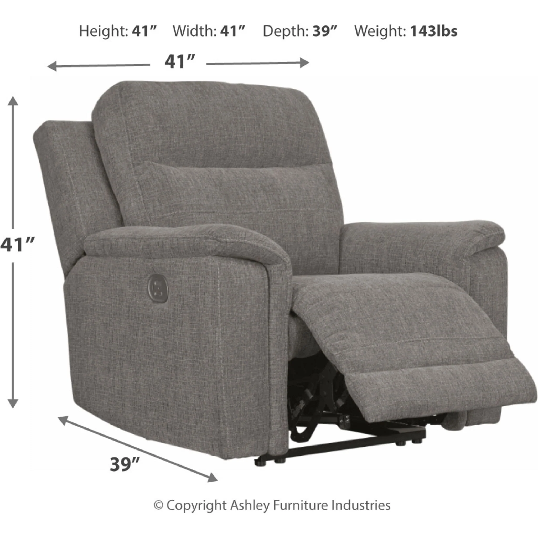 Mouttri Power Recliner - Smoke - Image 5