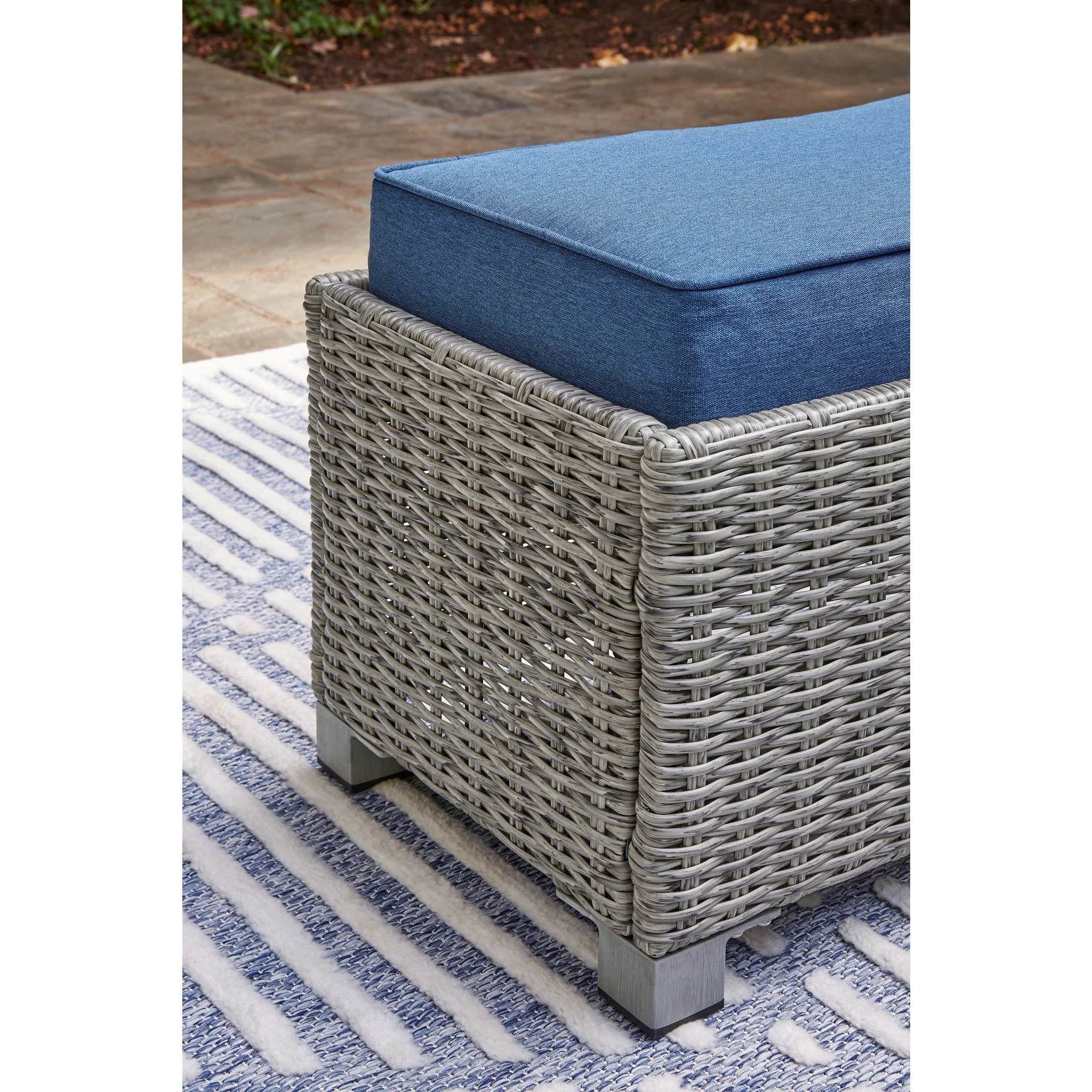 Naples Beach Outdoor Bench with Cushion - Light Gray - Image 6