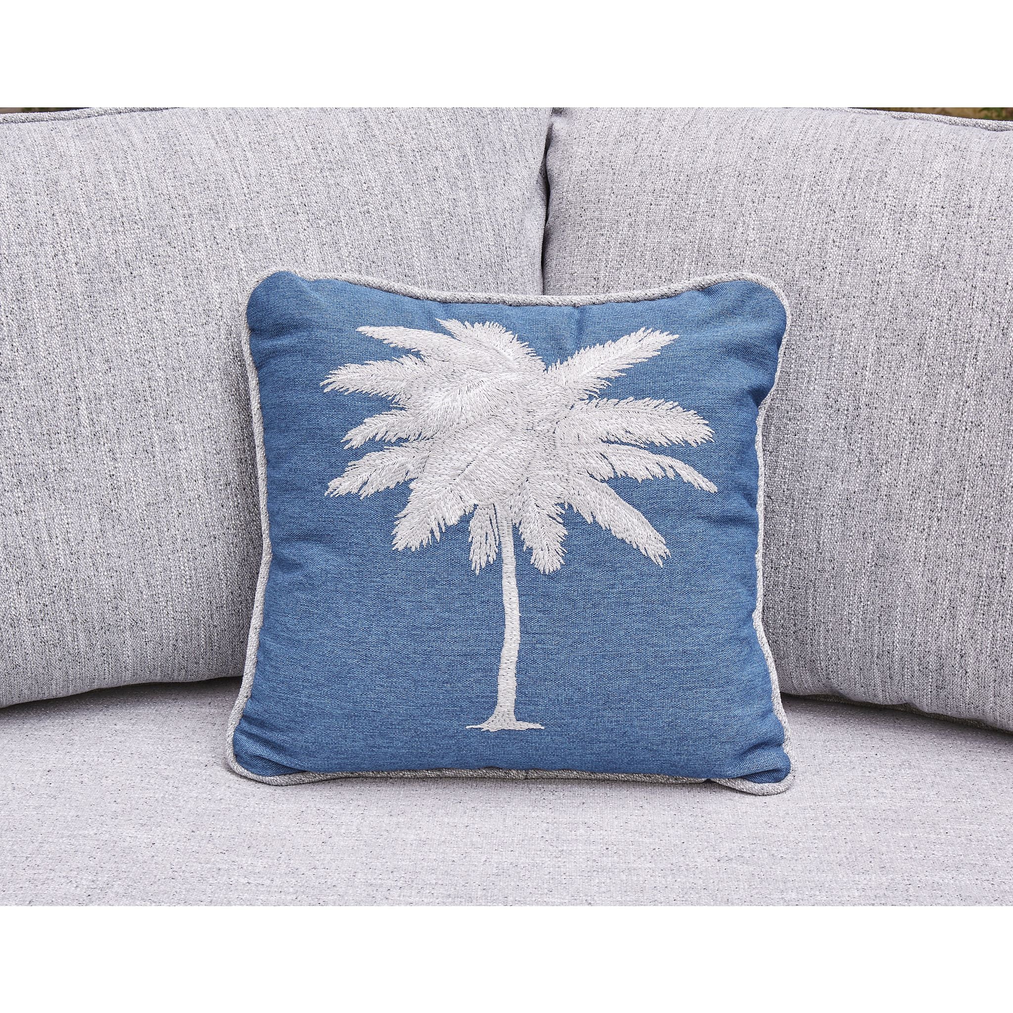 Naples Beach Outdoor Corner Chair with Cushion - Light Gray - Image 4