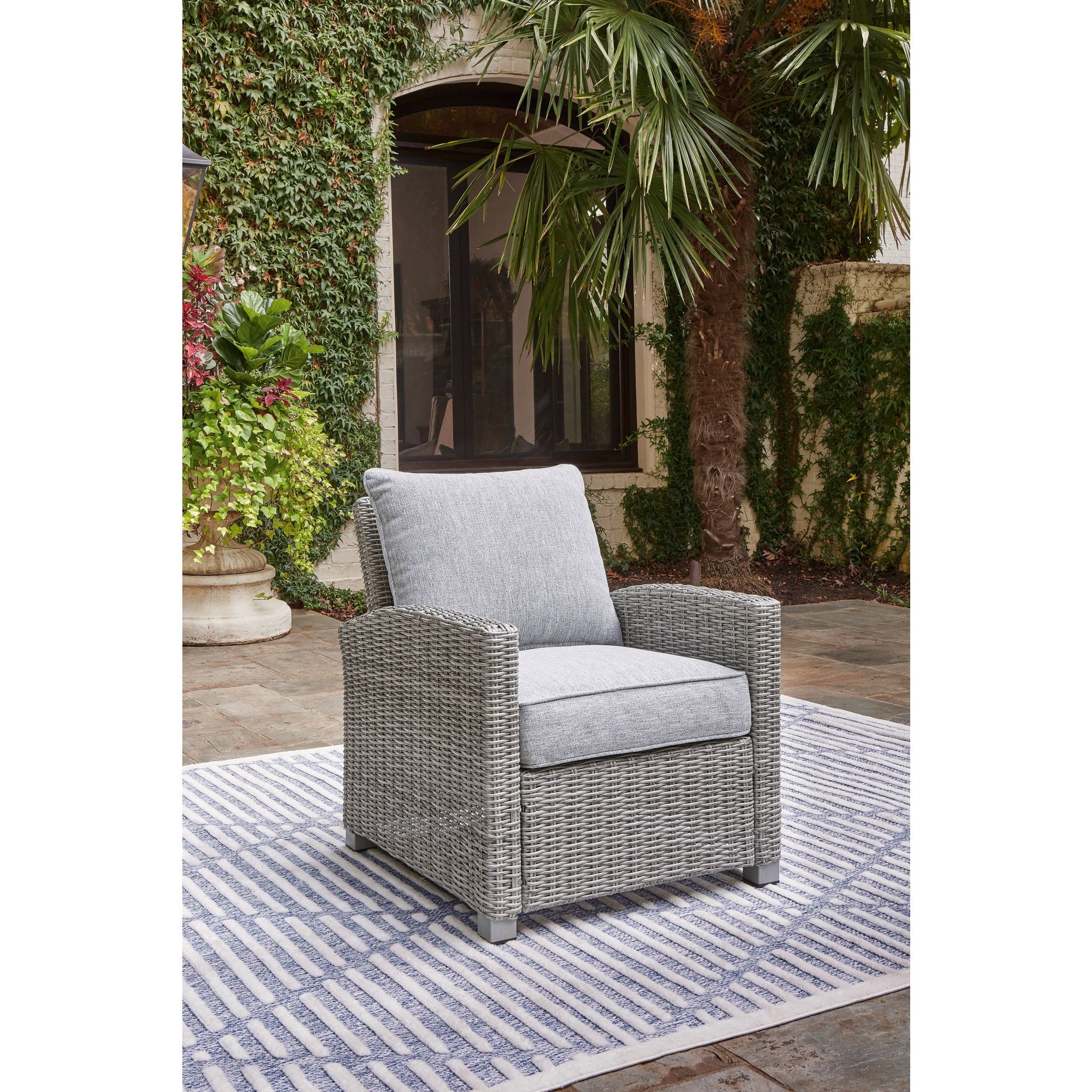 Naples Beach Outdoor Lounge Chair with Cushion - Light Gray - Image 2