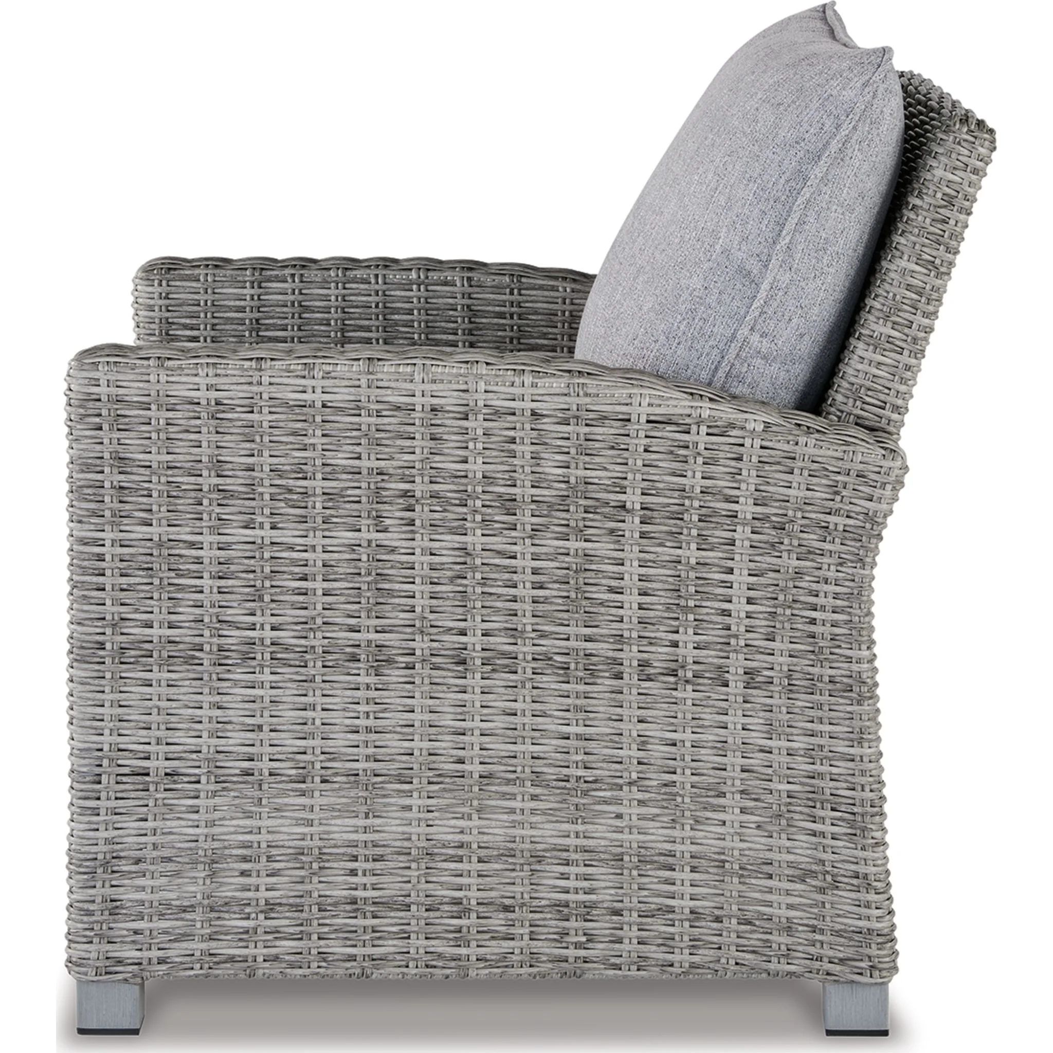 Naples Beach Outdoor Lounge Chair with Cushion - Light Gray - Image 4