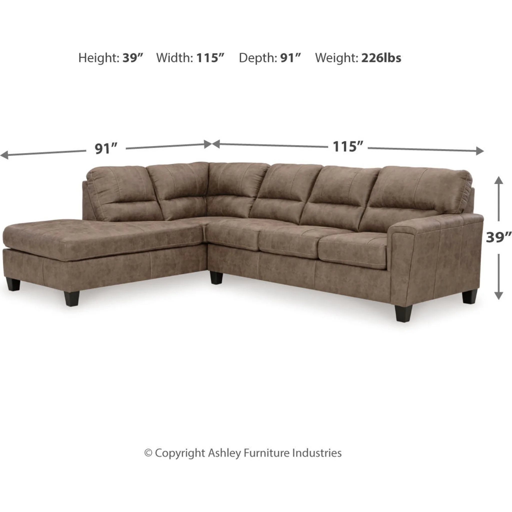 Navi 2 Piece Sectional with Chaise - Image 47