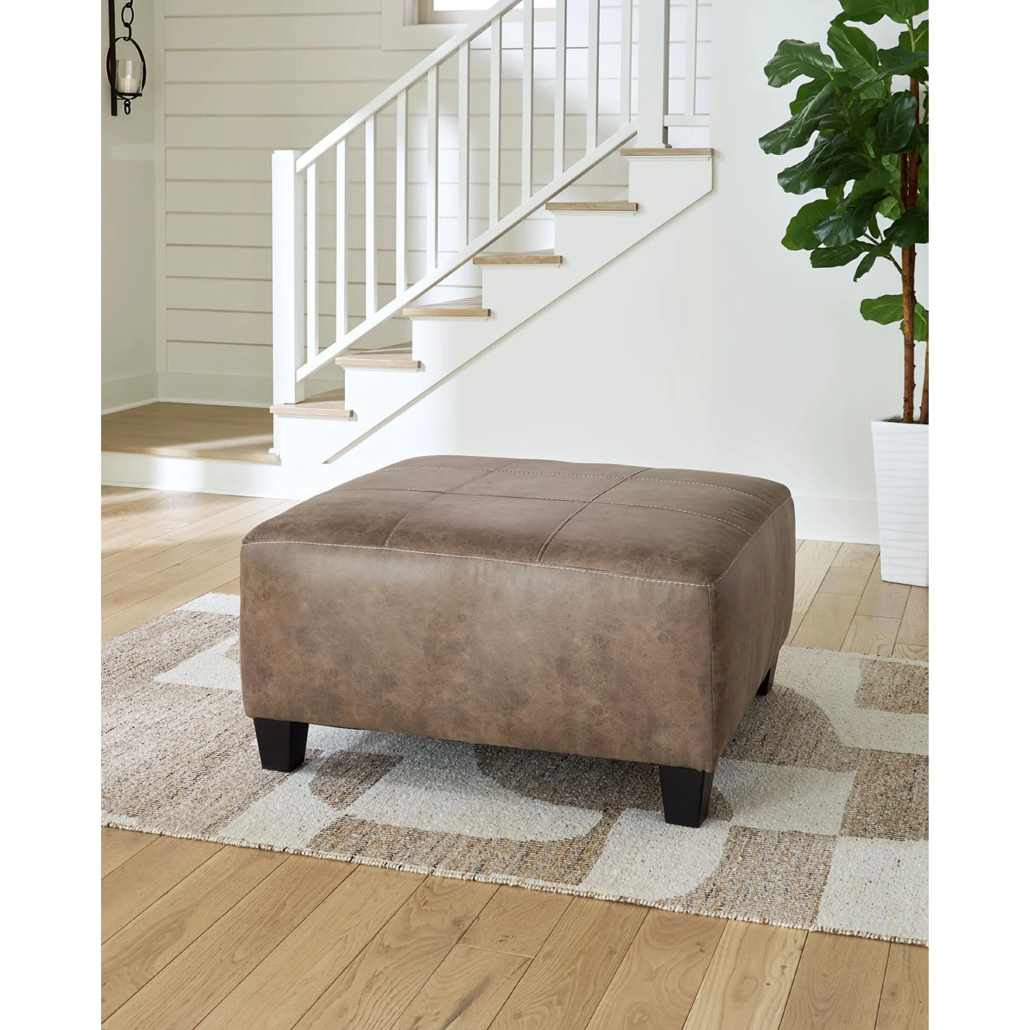 Navi Oversized Accent Ottoman - Fossil - Image 2
