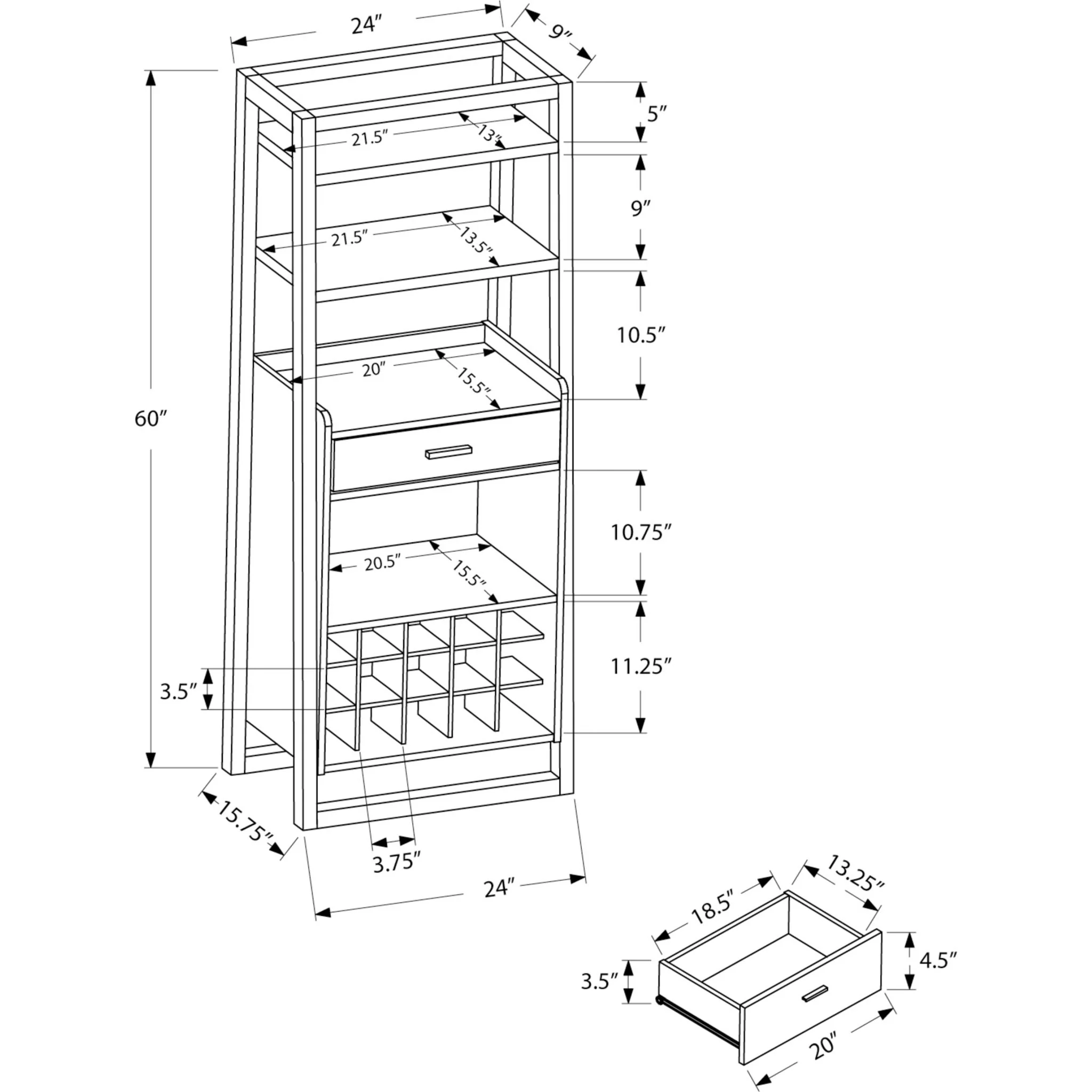 Naya Bar Unit - Espresso - Image 4