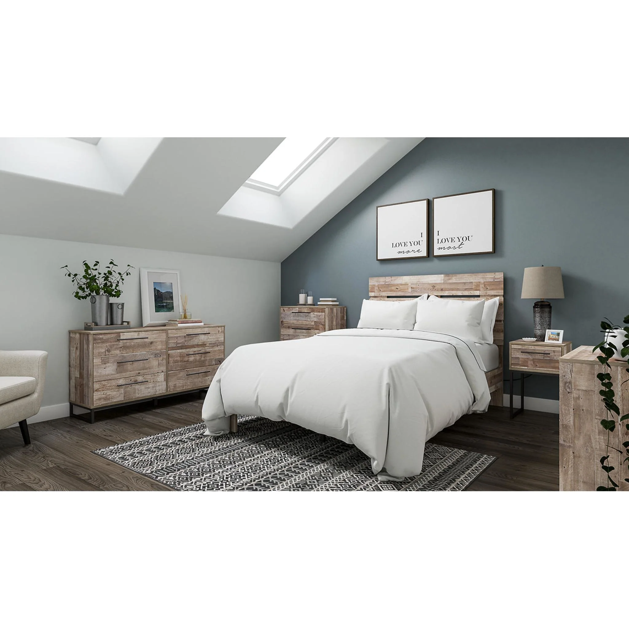 Neilsville Full Platform Bed - Whitewash - Image 2