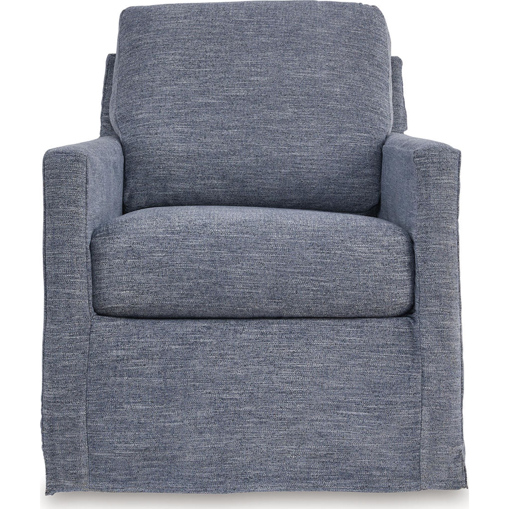 Nenana Next-Gen Nuvella Swivel Glider Accent Chair - Denim - Image 3