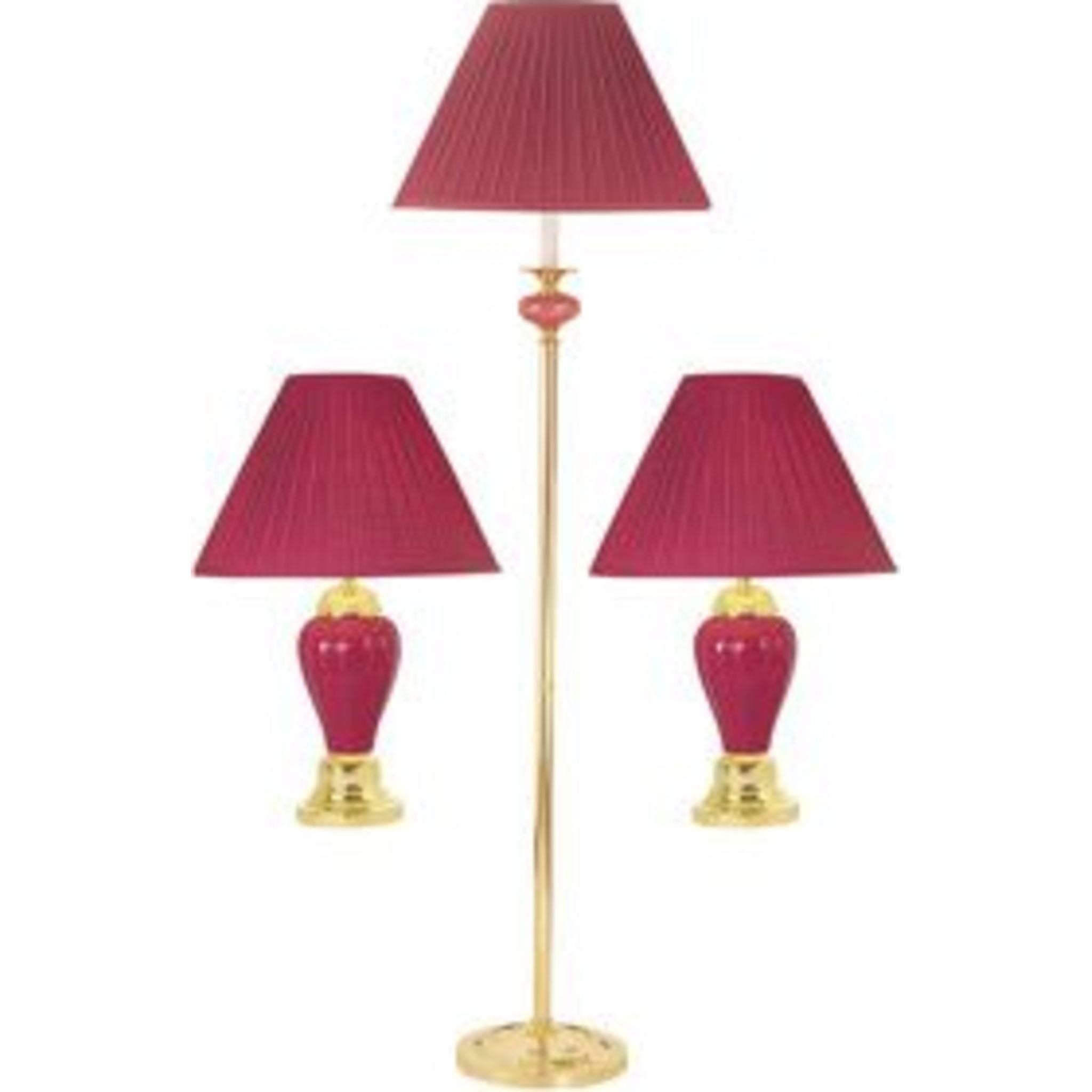 Newark Lamp Set-2 Table 1 Floor - Burgundy 64.00"