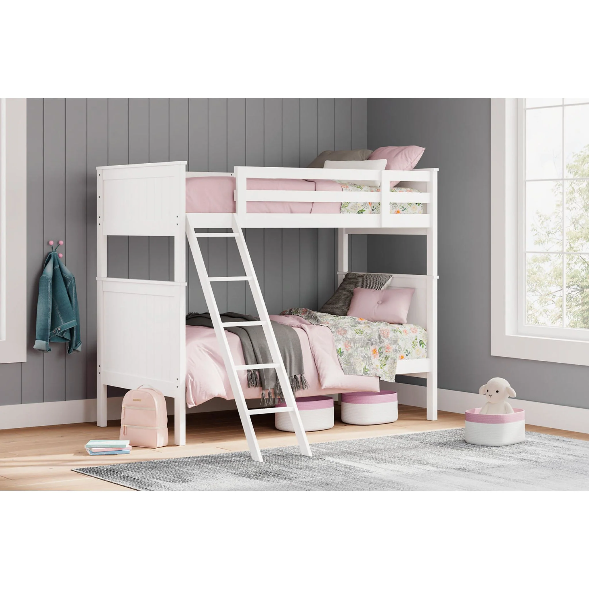Nextonfort Twin/Twin Bunk Bed - White - Image 2