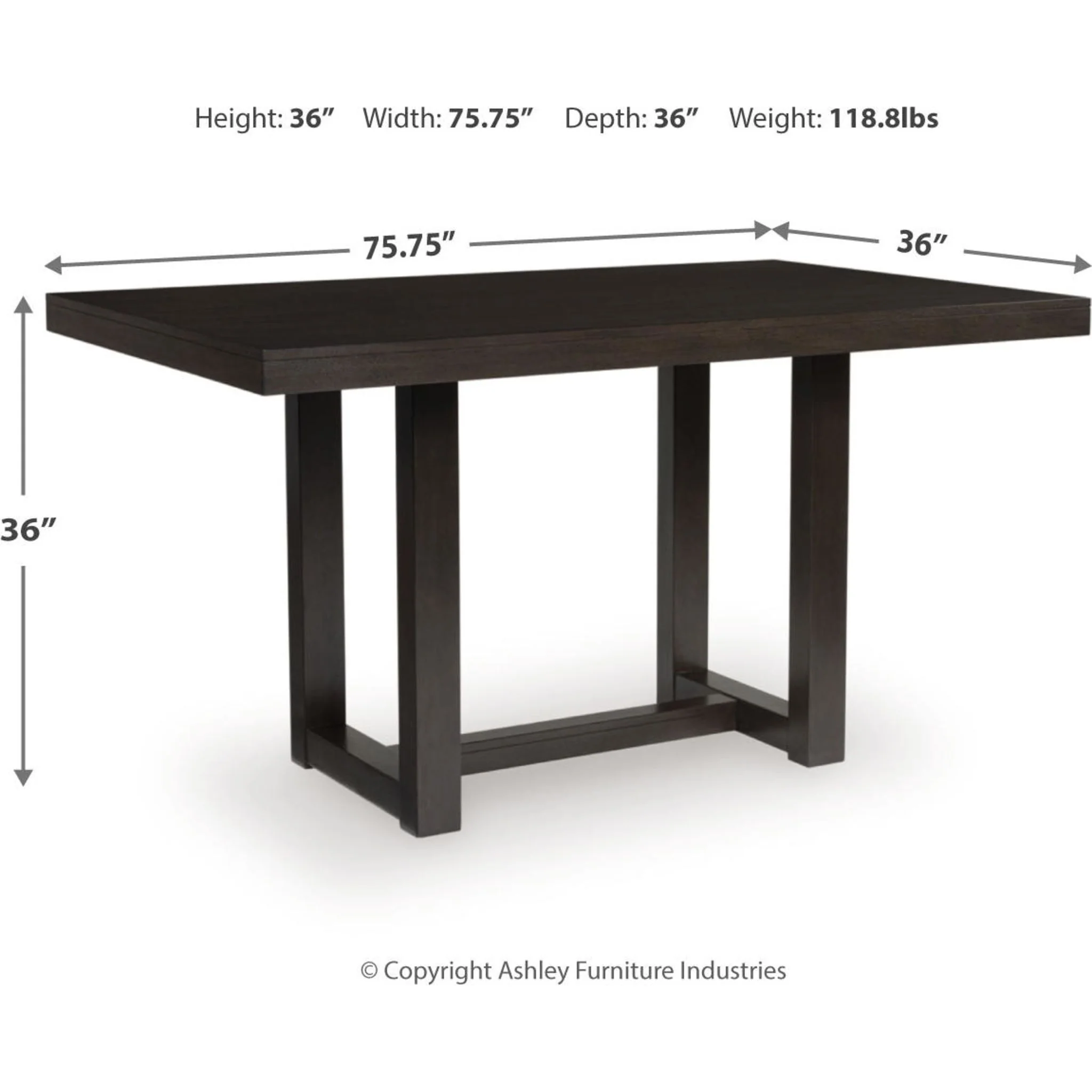 Neymorton Counter Height Table - Dark Grayish Brown - (D618-13) - Image 9