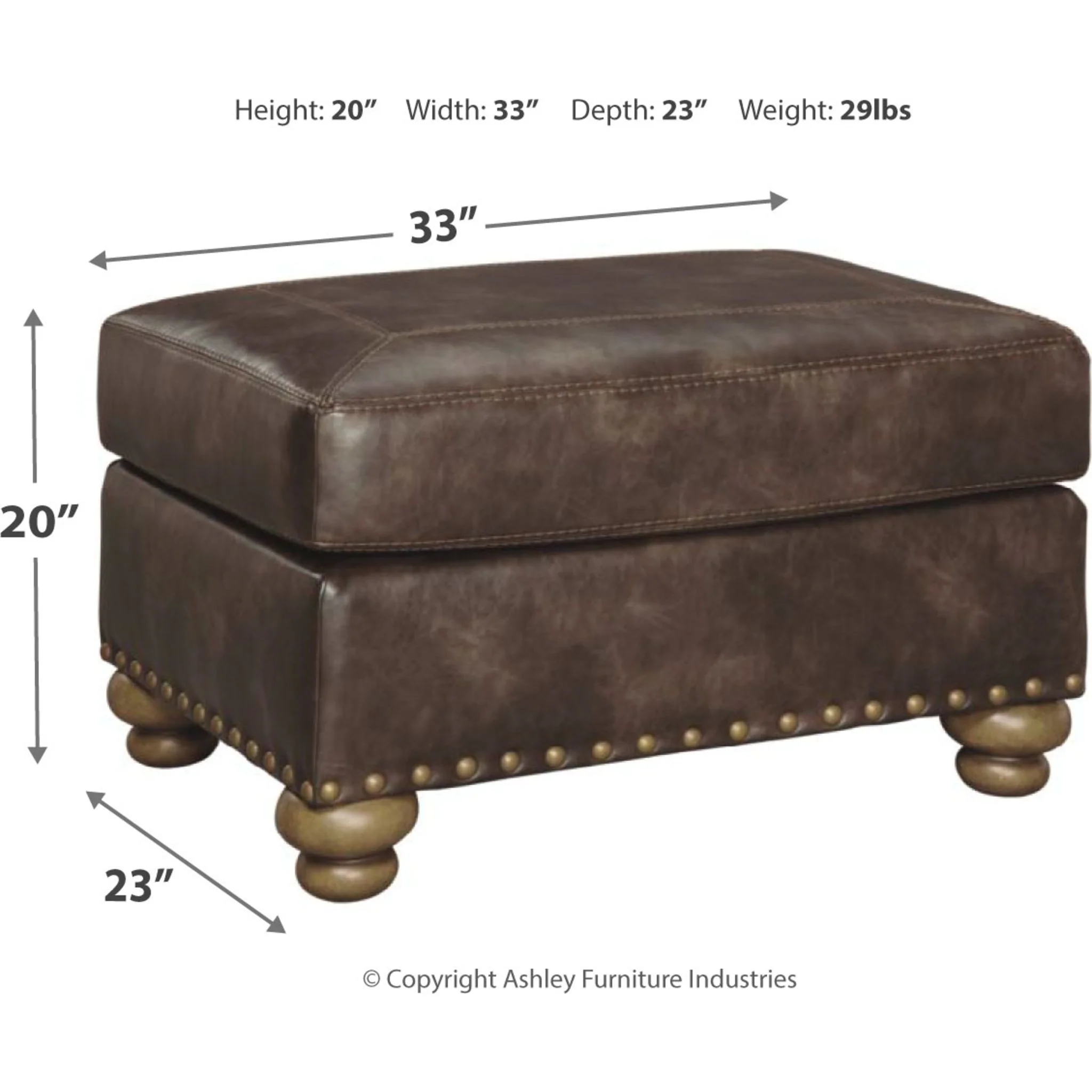 Nicorvo Ottoman - Coffee - Image 4