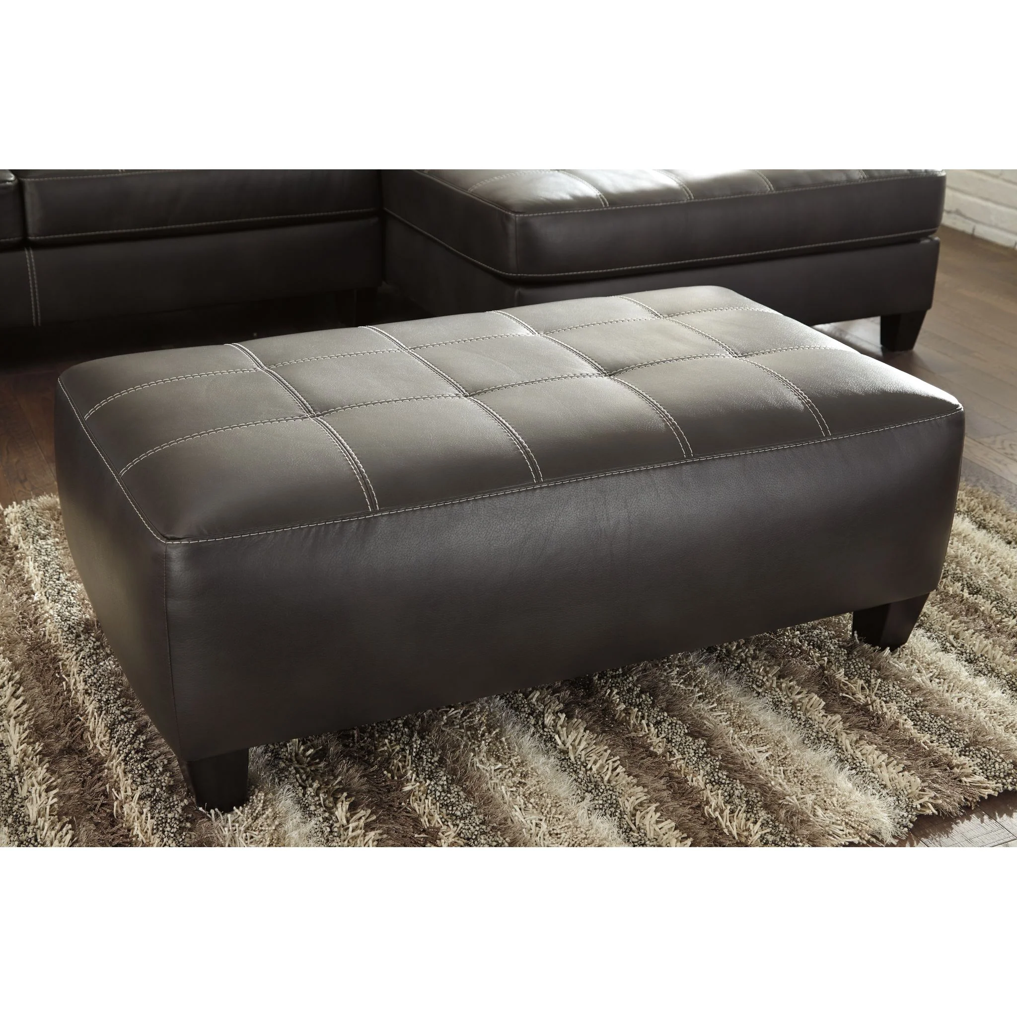 Nokomis Oversized Accent Ottoman - Charcoal - Image 2