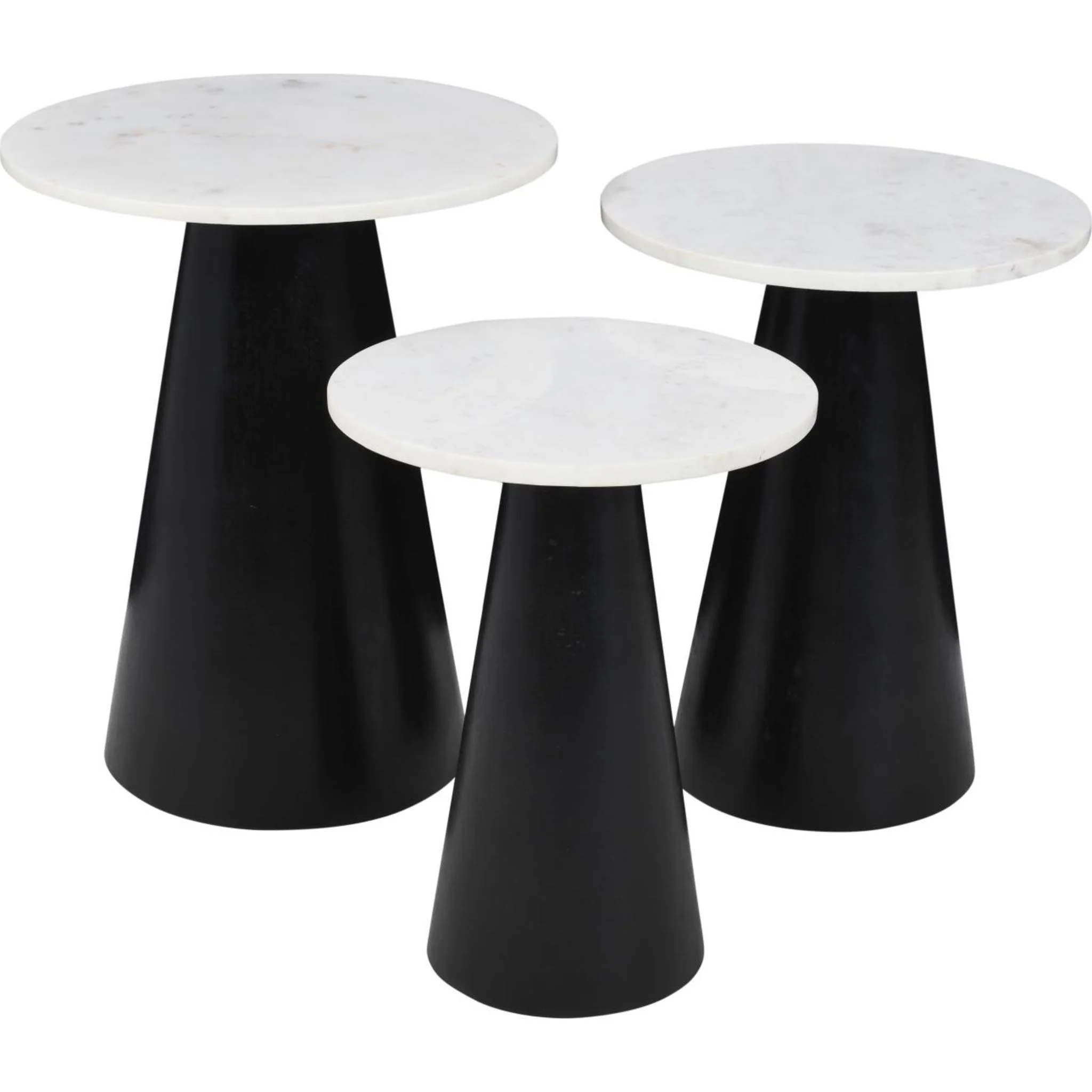 Nolan Nesting Cocktail Table (Set of 3) - Marble/Black
