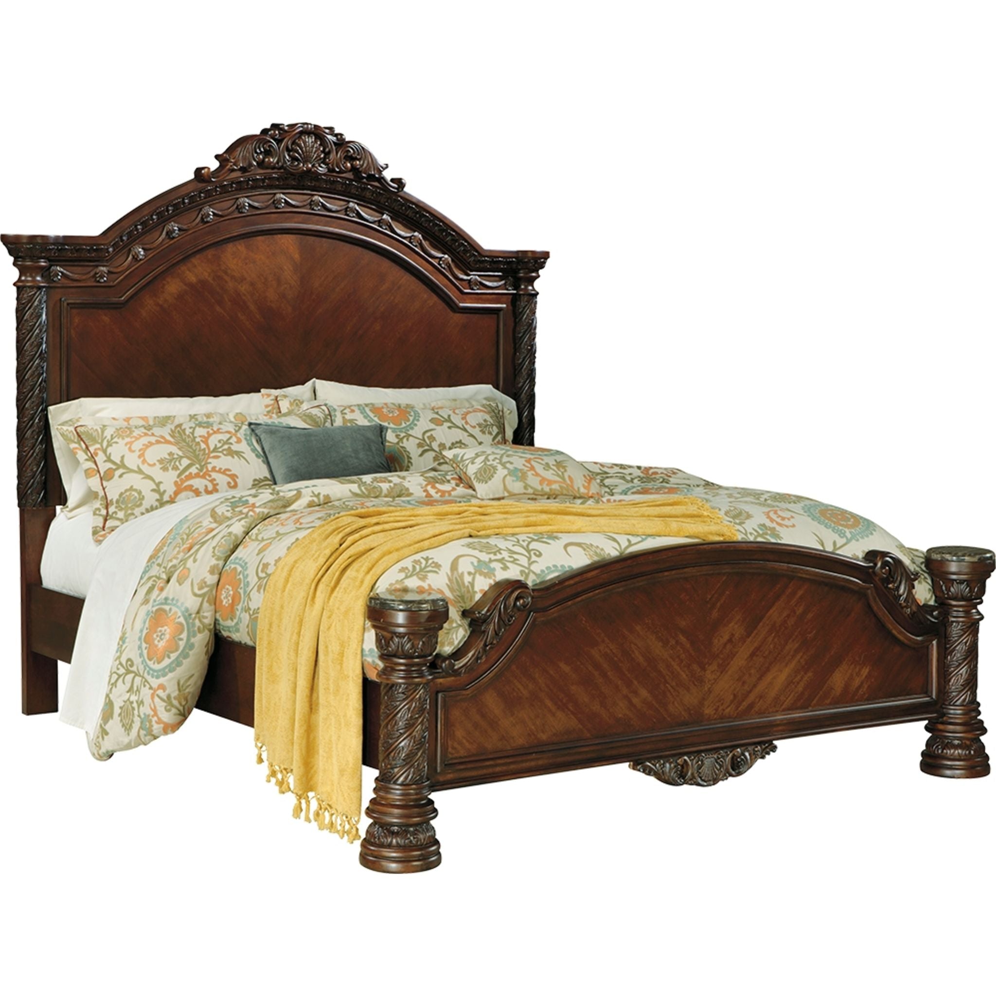 North Shore 3 Piece Panel Bed - Dark Brown