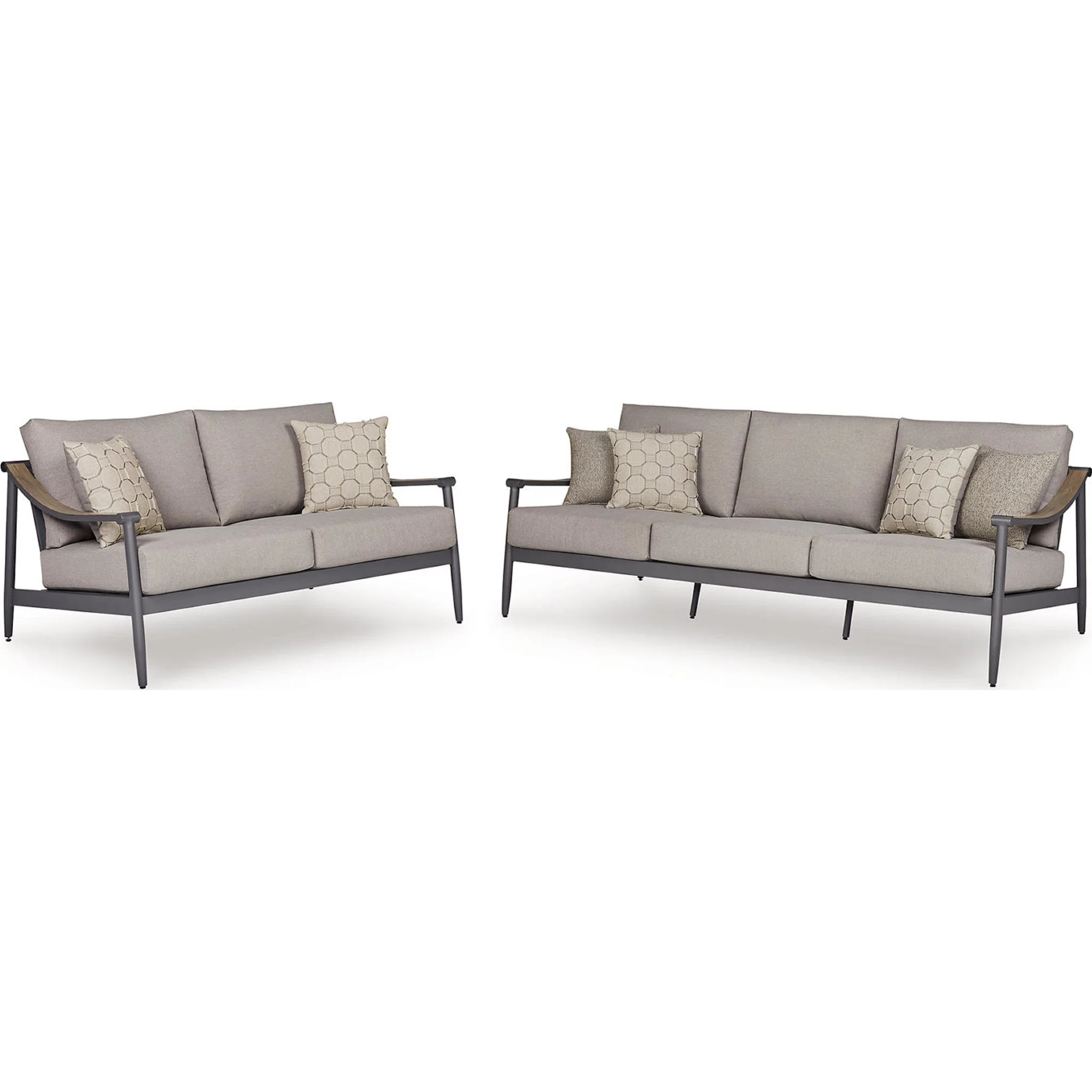 Ocean Beach 2 Piece Outdoor Seating - Gray - Image 2
