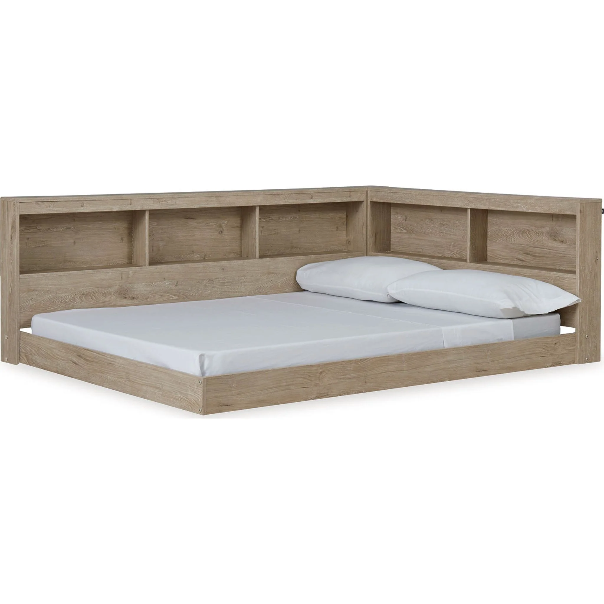 Oliah Full Bookcase Storage Bed - Natural