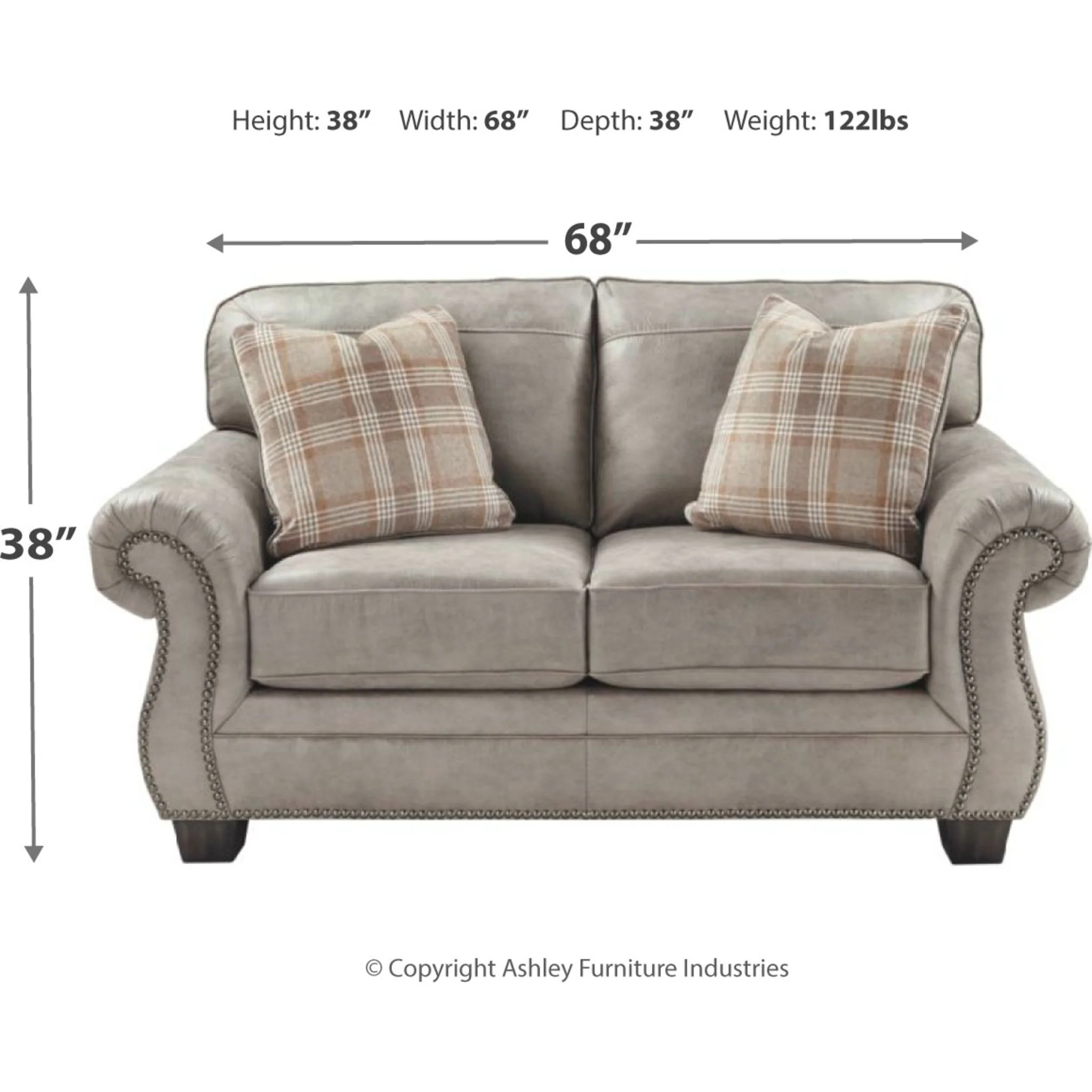 Olsberg Loveseat - Steel - Image 3