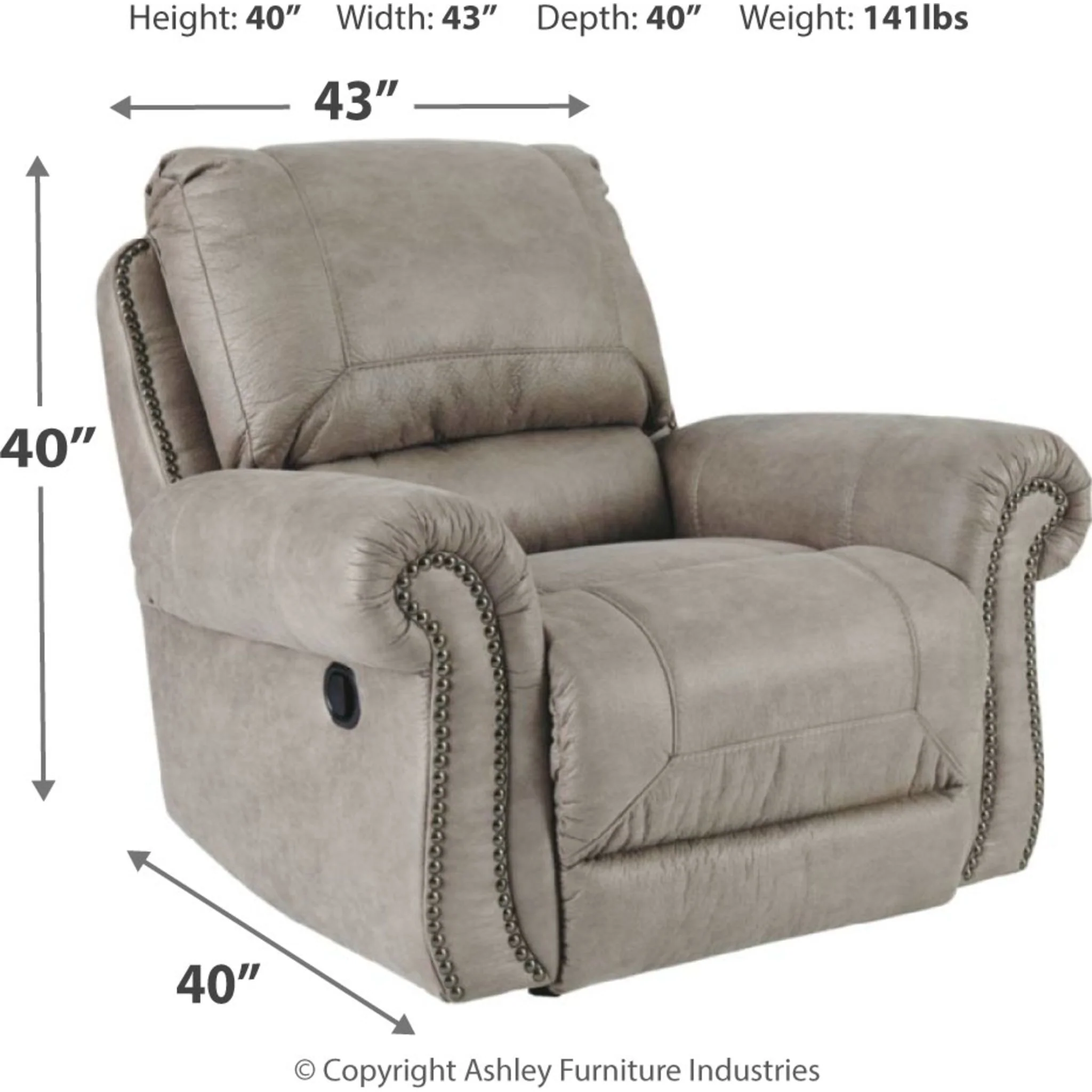 Olsberg Rocker Recliner - Steel - Image 4