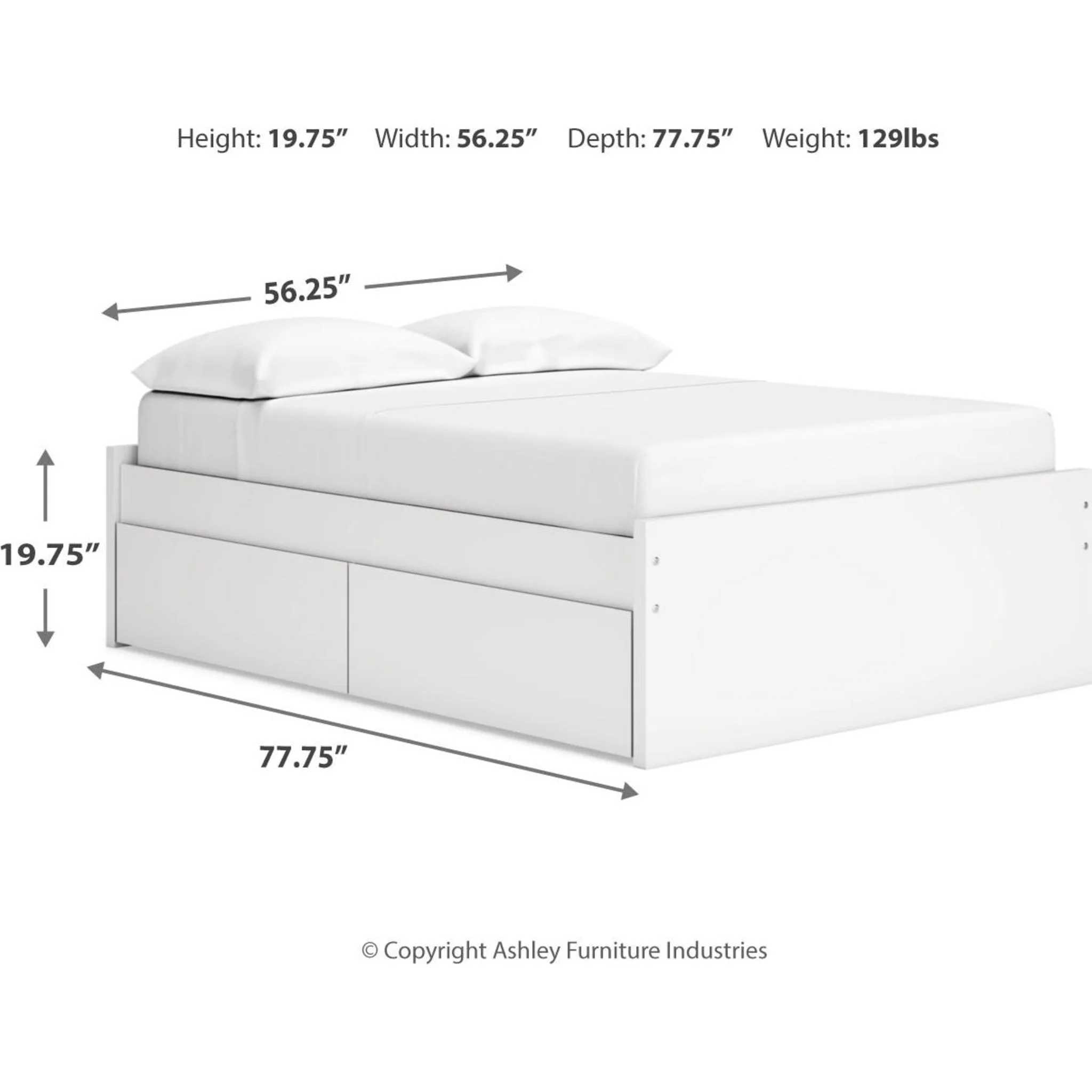Onita Full Storage Bed - White - Image 11