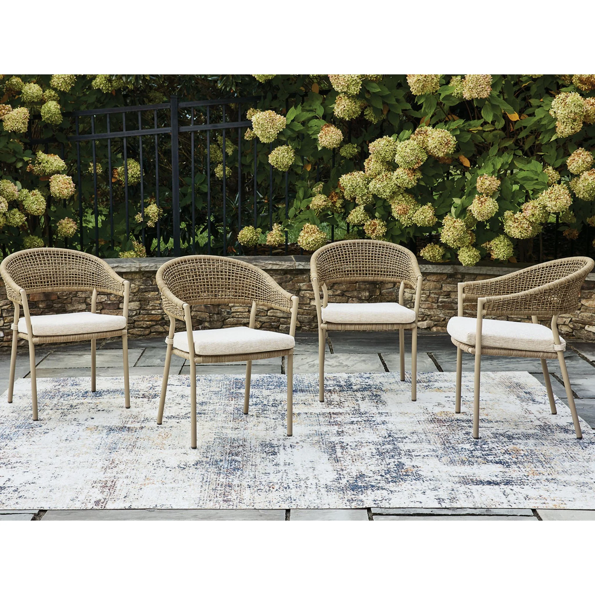 Orchard Beach Outdoor Dining Chair (set of 4) - Beige - Image 2