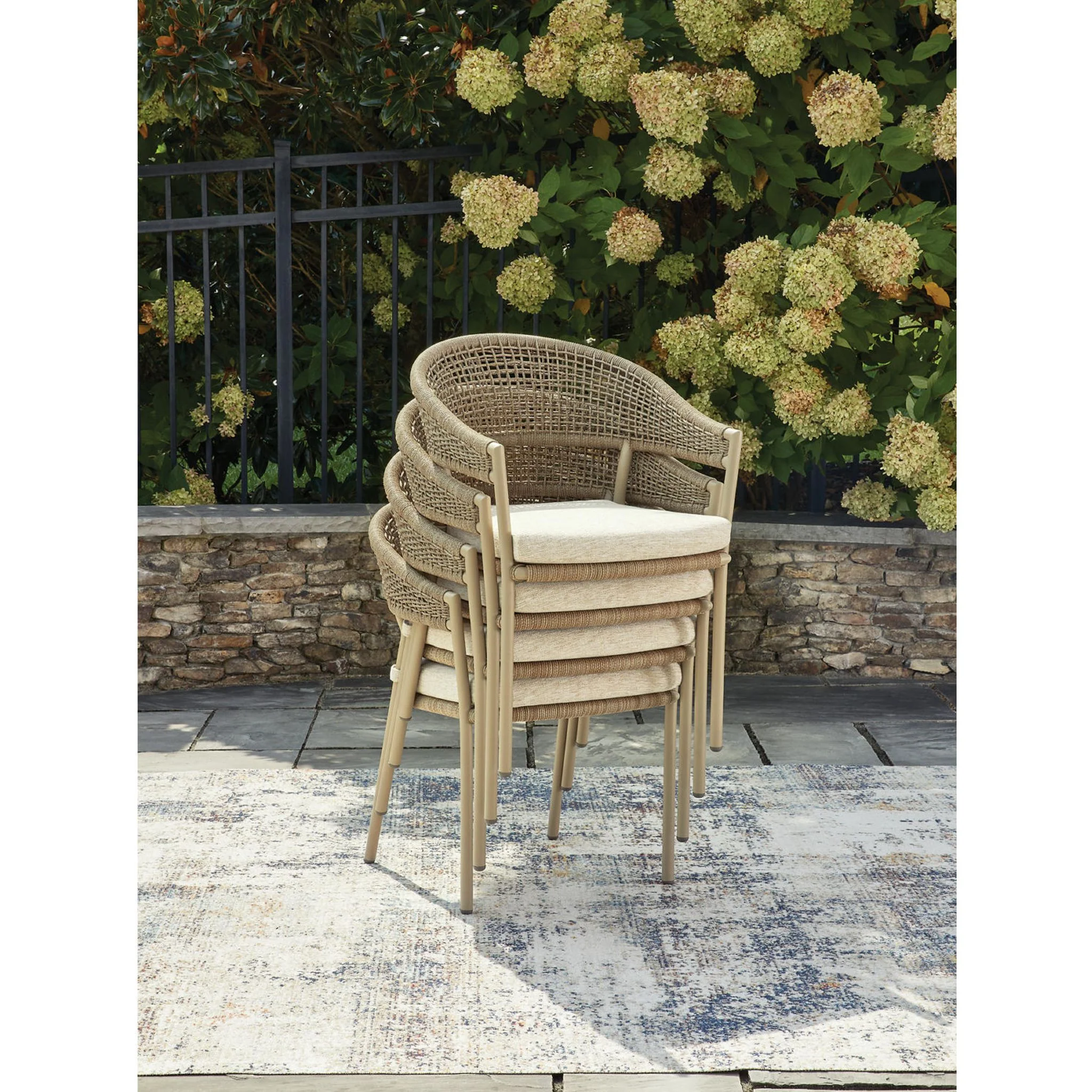 Orchard Beach Outdoor Dining Chair (set of 4) - Beige - Image 3