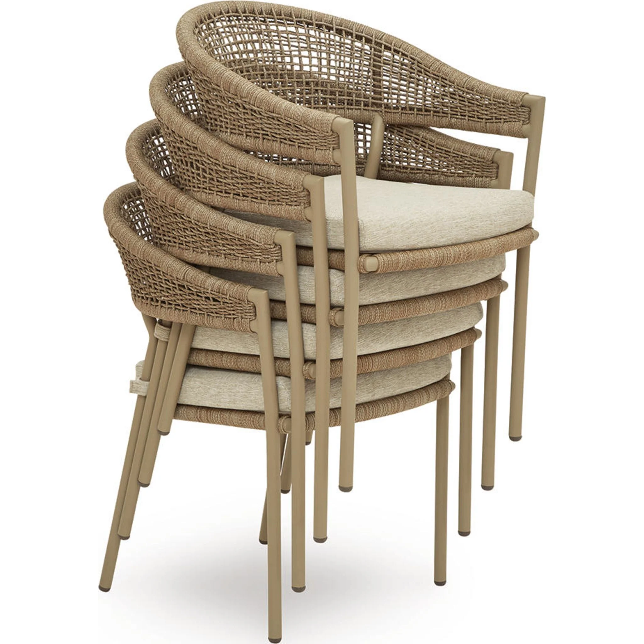 Orchard Beach Outdoor Dining Chair (set of 4) - Beige - Image 4