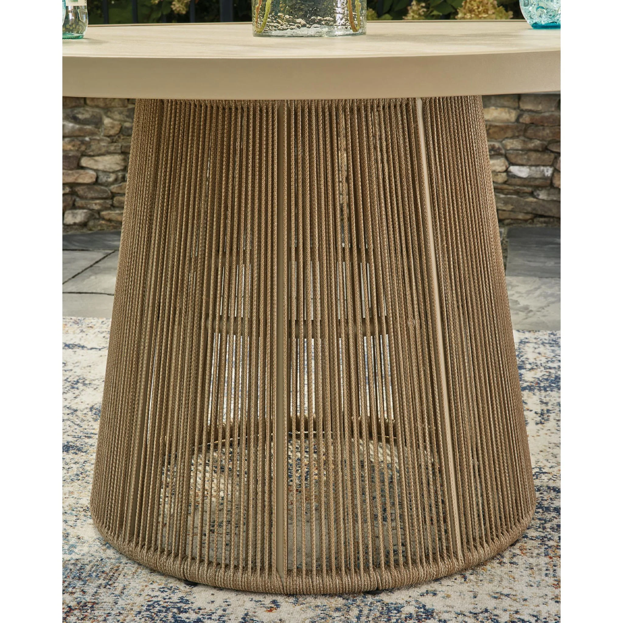 Orchard Beach Outdoor Dining Table - Beige - Image 3