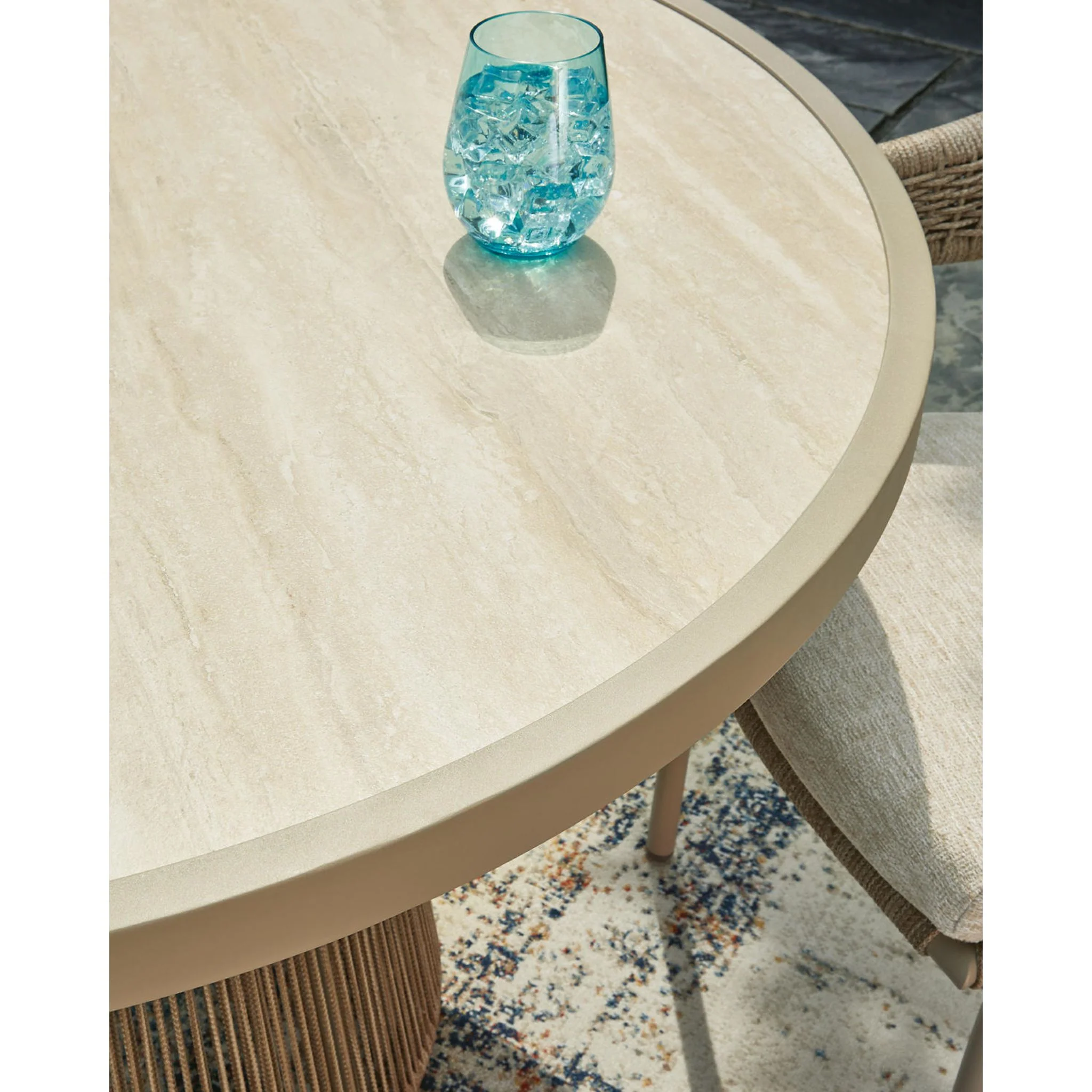 Orchard Beach Outdoor Dining Table - Beige - Image 4