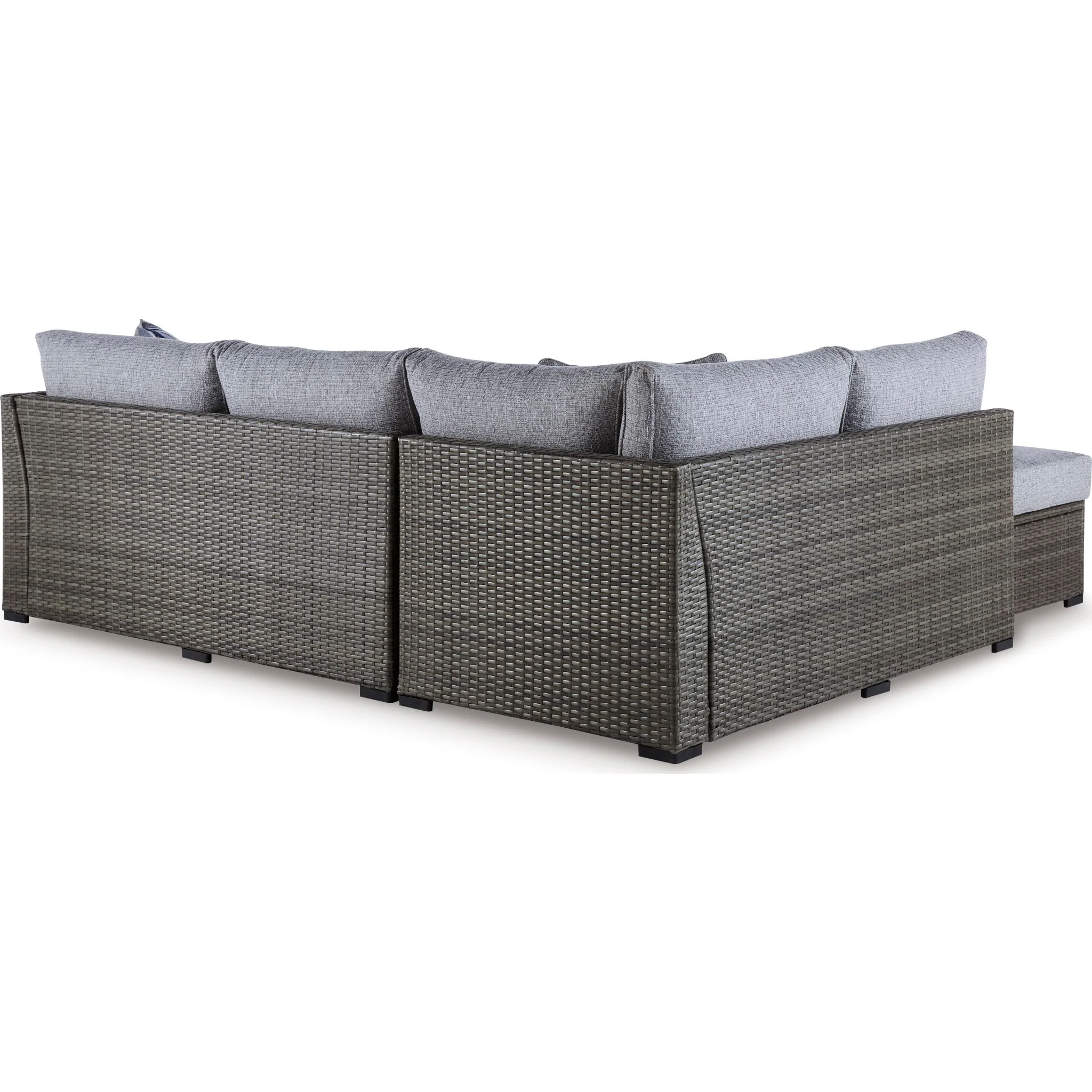 Petal Road Outdoor Sectional with Ottoman and Coffee Table - Gray - Image 3