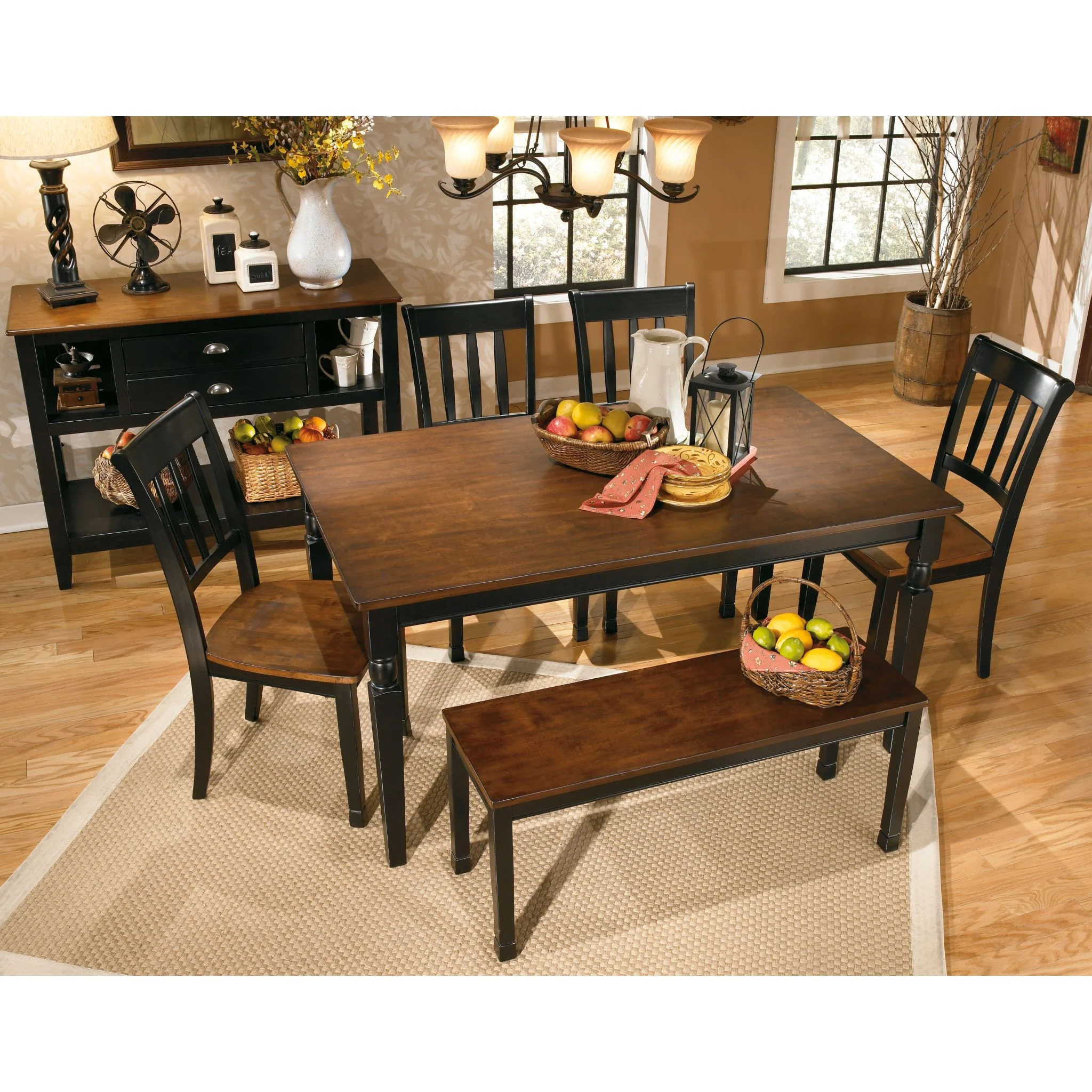 Owingsville Dining Bench - Black/Brown - (D580-00) - Image 11