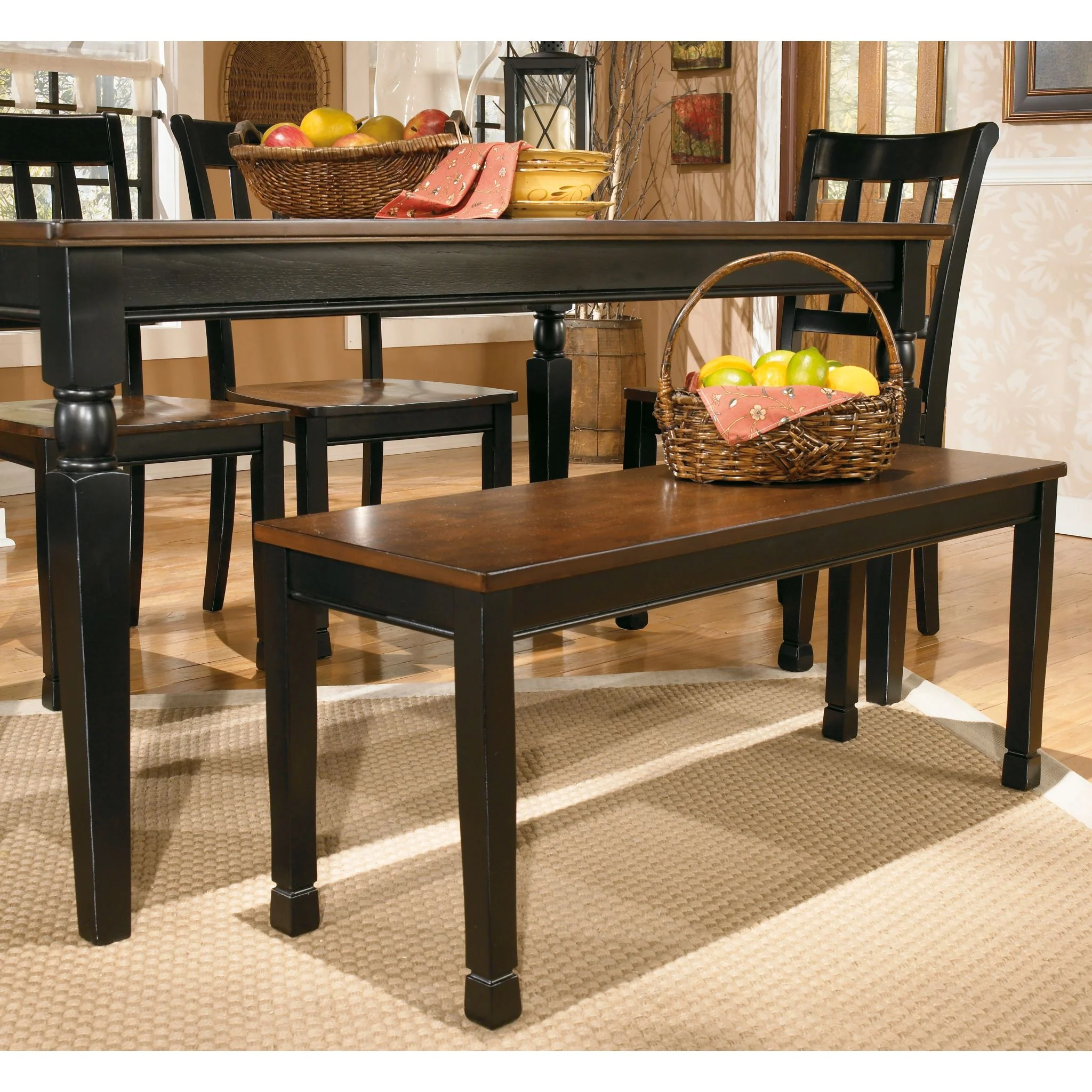 Owingsville Dining Bench - Black/Brown - (D580-00) - Image 12